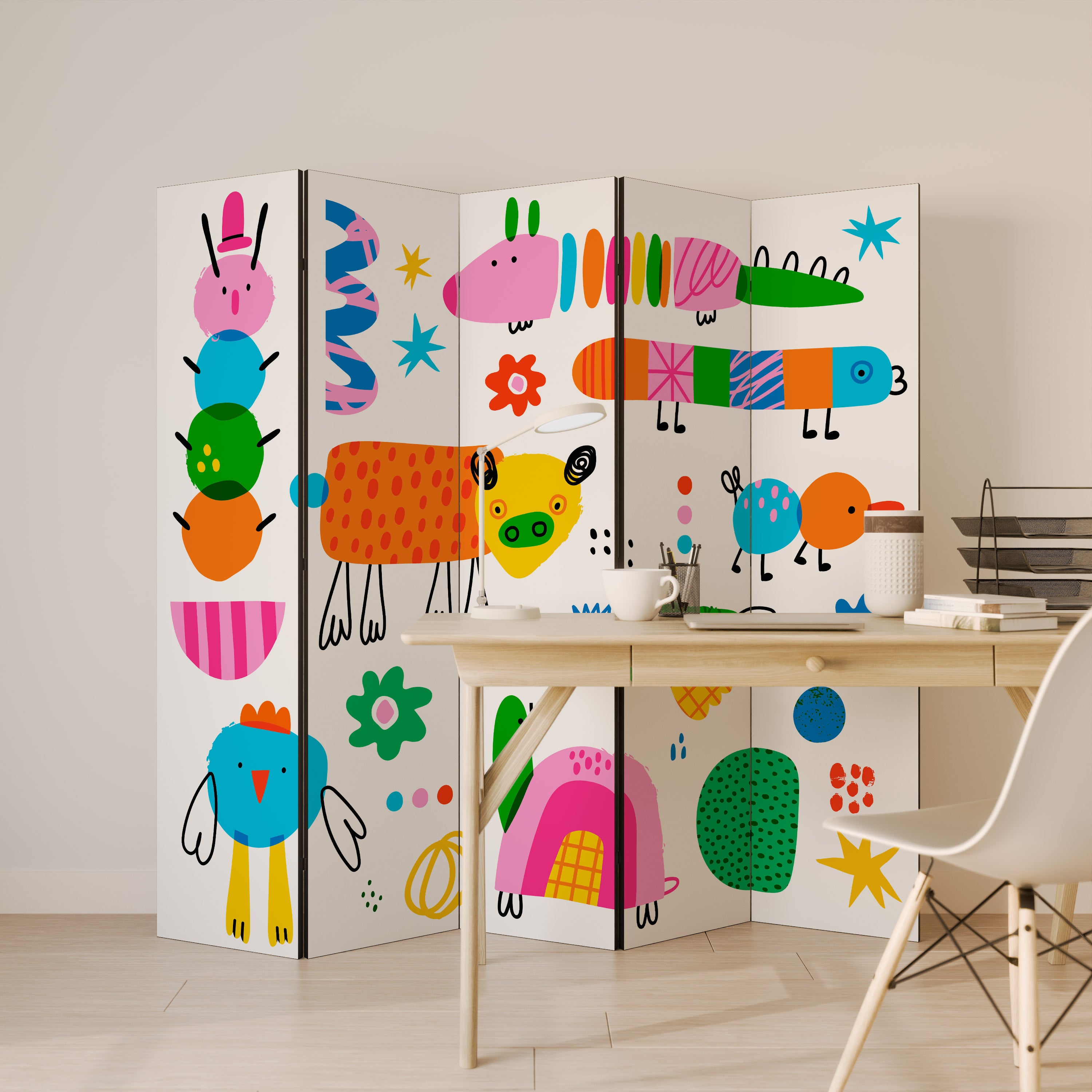 POWER OF IMAGINATION 5-Panel Room Divider