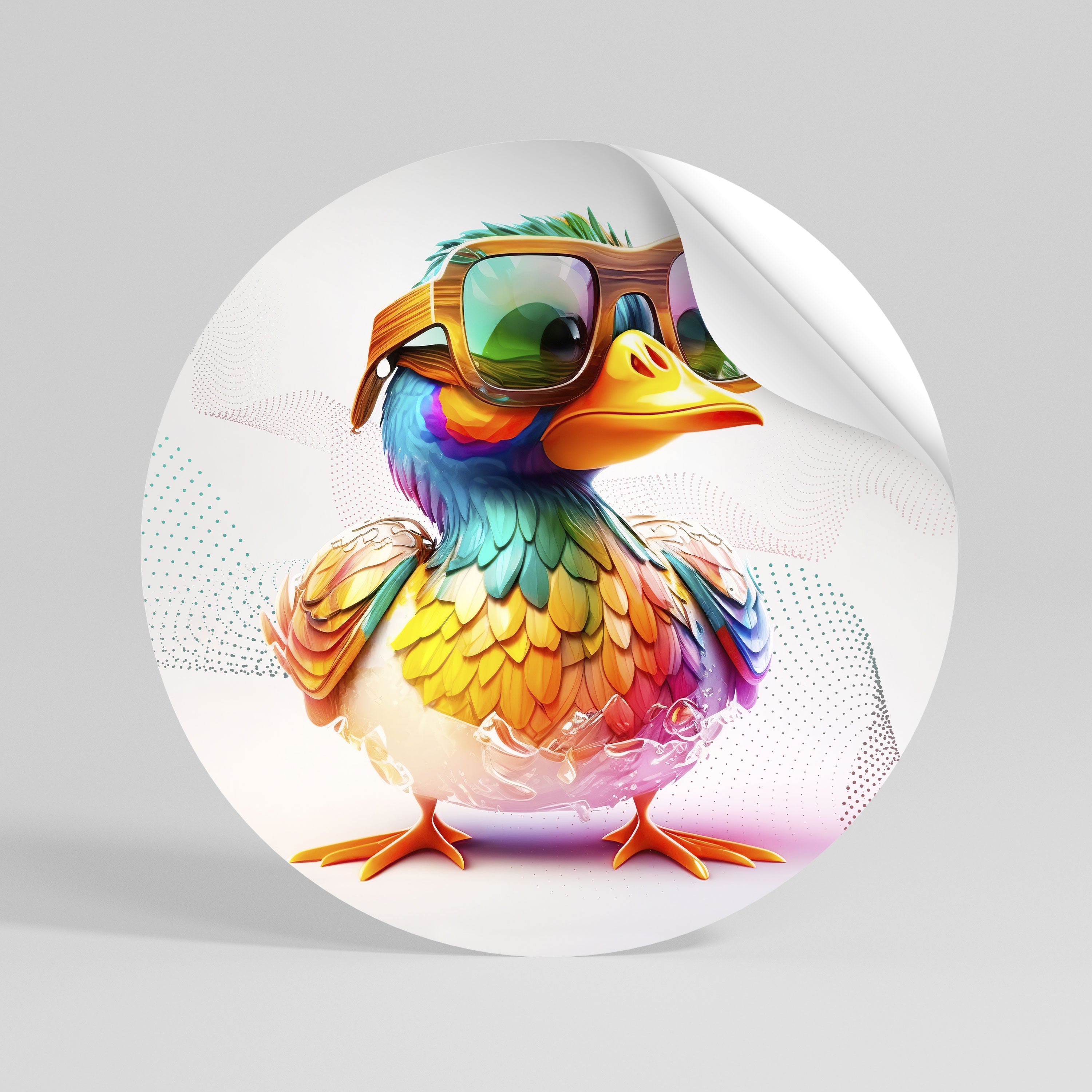 QUACKY FUN Peel and Stick Round Sticker