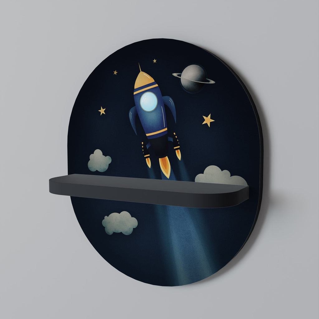 Étagère d'art ovale STELLAR SWING en finition noire