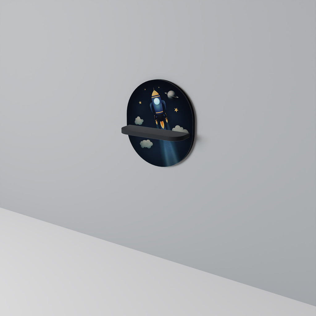 Étagère d'art ovale STELLAR SWING en finition noire