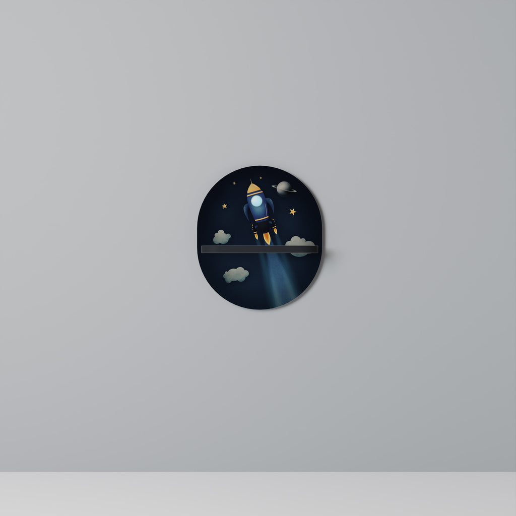 Étagère d'art ovale STELLAR SWING en finition noire