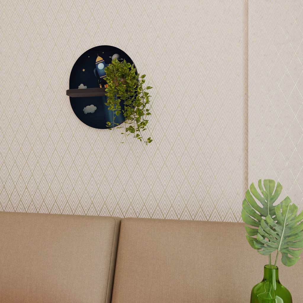 Étagère d'art ovale STELLAR SWING en finition noire