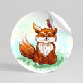 FOX FRIENDS Peel and Stick Round Sticker