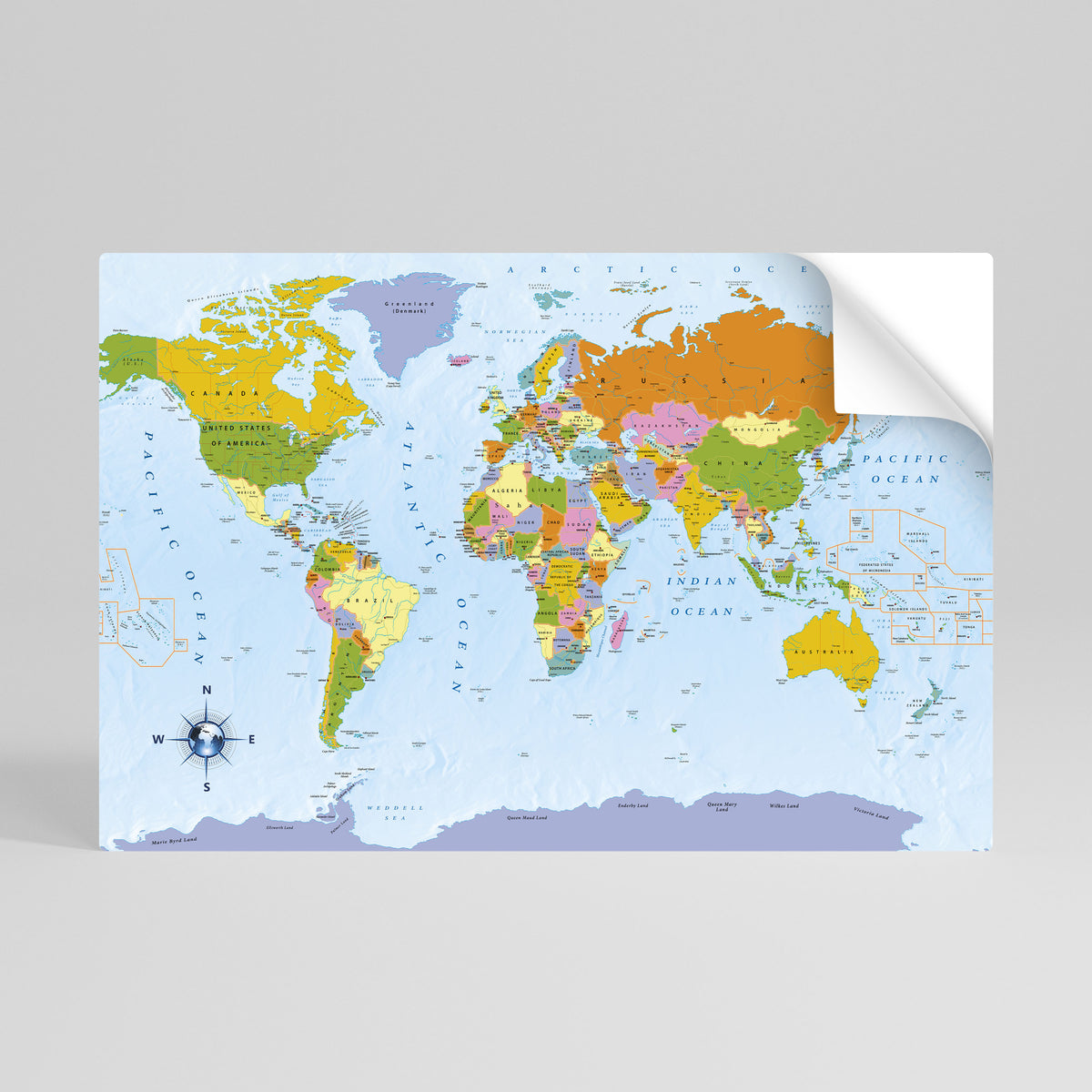 OCEANS OF DISCOVERY [EN] Peel and Stick Horizontal Poster