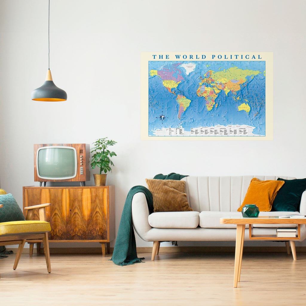 TAPISSERIE POLITIQUE MONDIALE [EN] Affiche horizontale autocollante