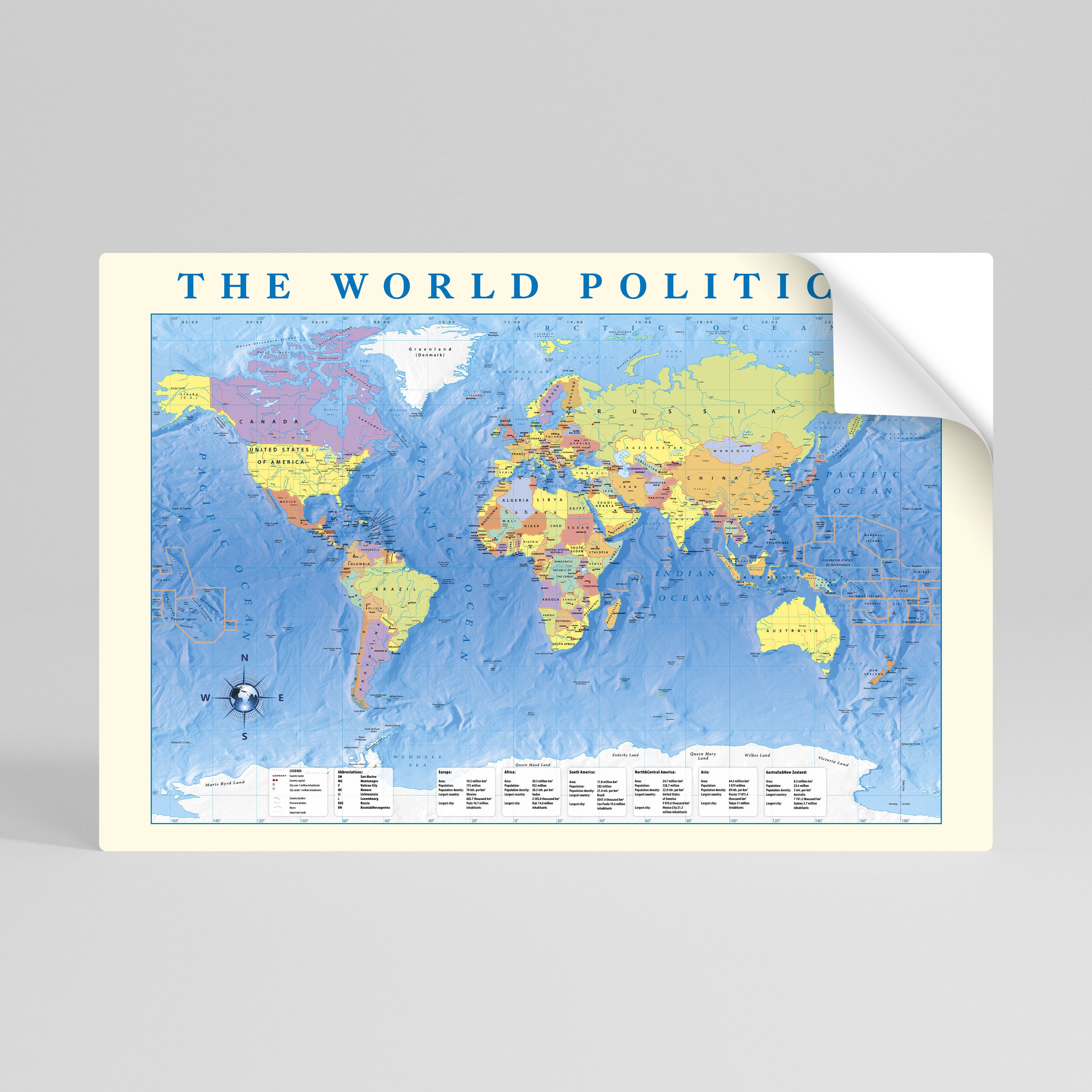 GLOBAL POLITICAL TAPESTRY [EN] Peel and Stick Horizontal Poster