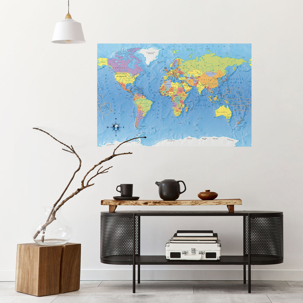 CARTOGRAPHIER NOTRE PLANÈTE [FR] Affiche horizontale autocollante