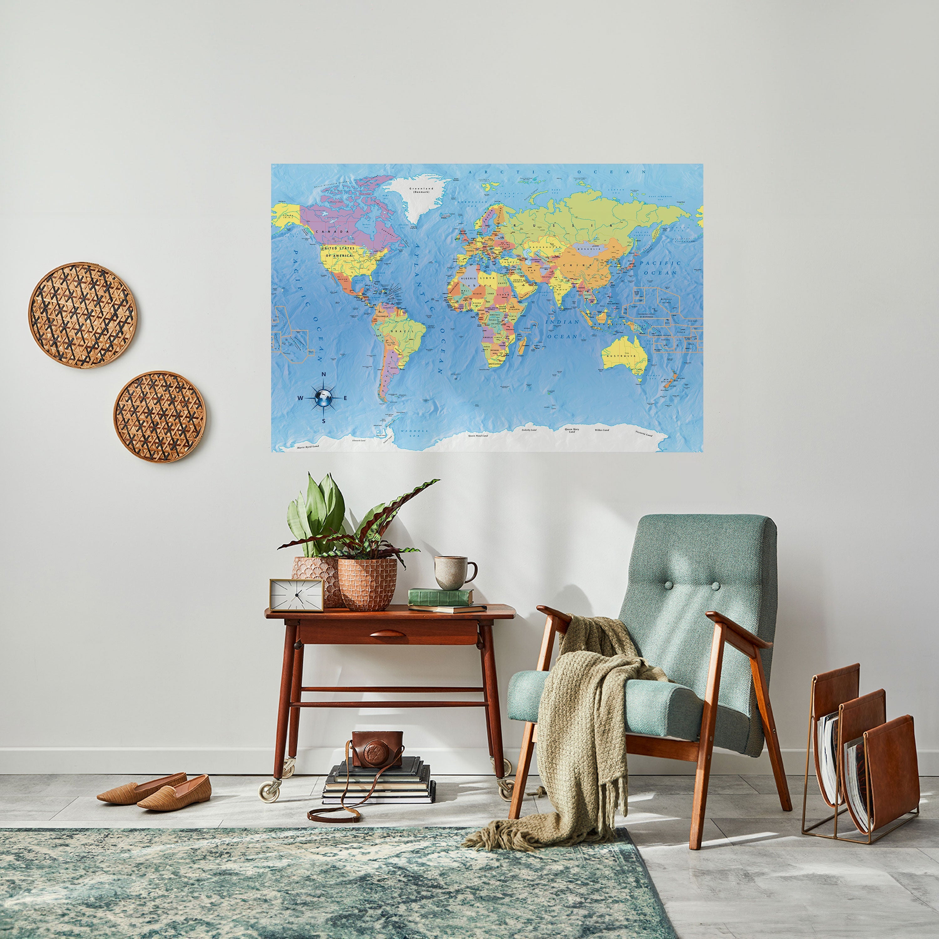 CARTOGRAPHIER NOTRE PLANÈTE [FR] Affiche horizontale autocollante