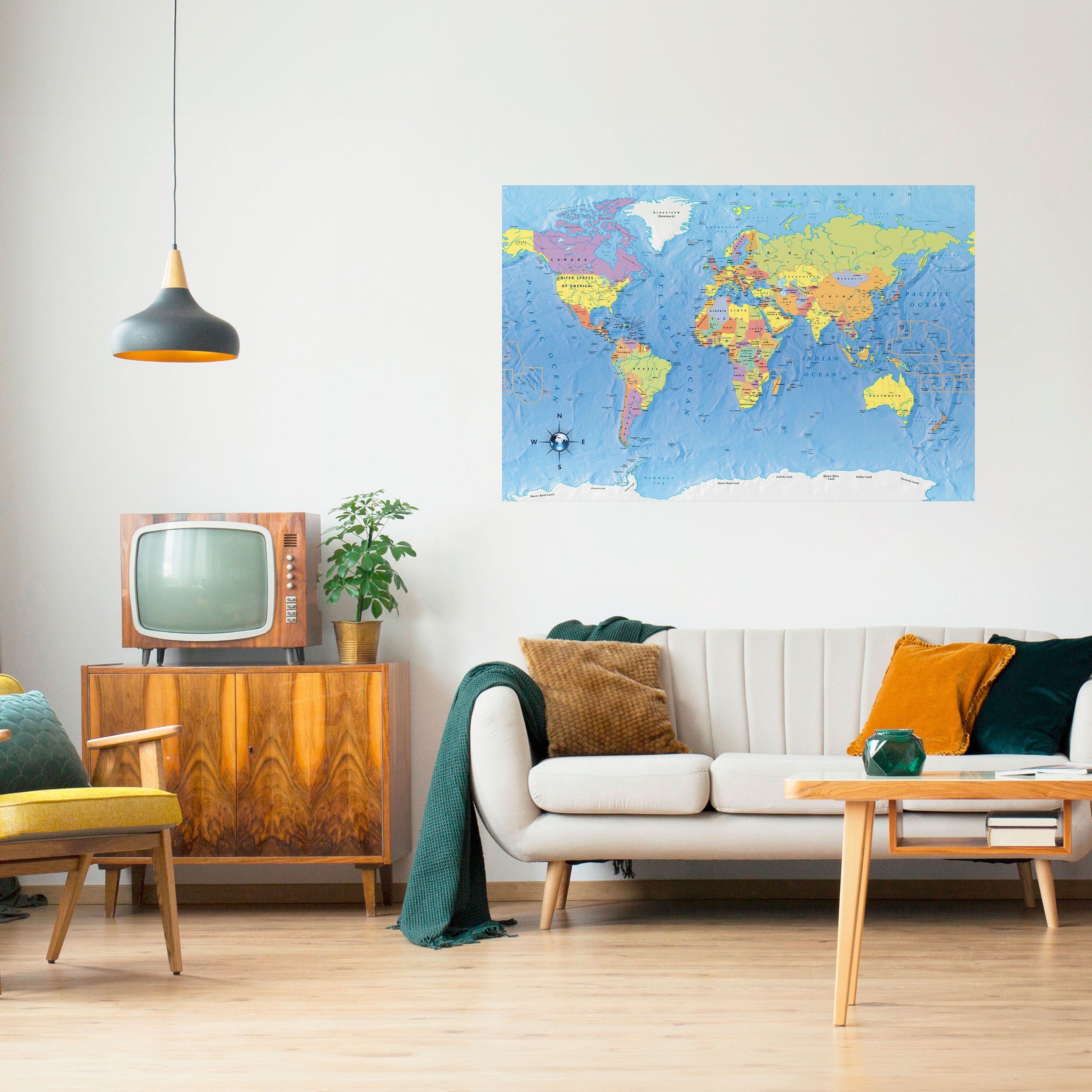 CARTOGRAPHIER NOTRE PLANÈTE [FR] Affiche horizontale autocollante