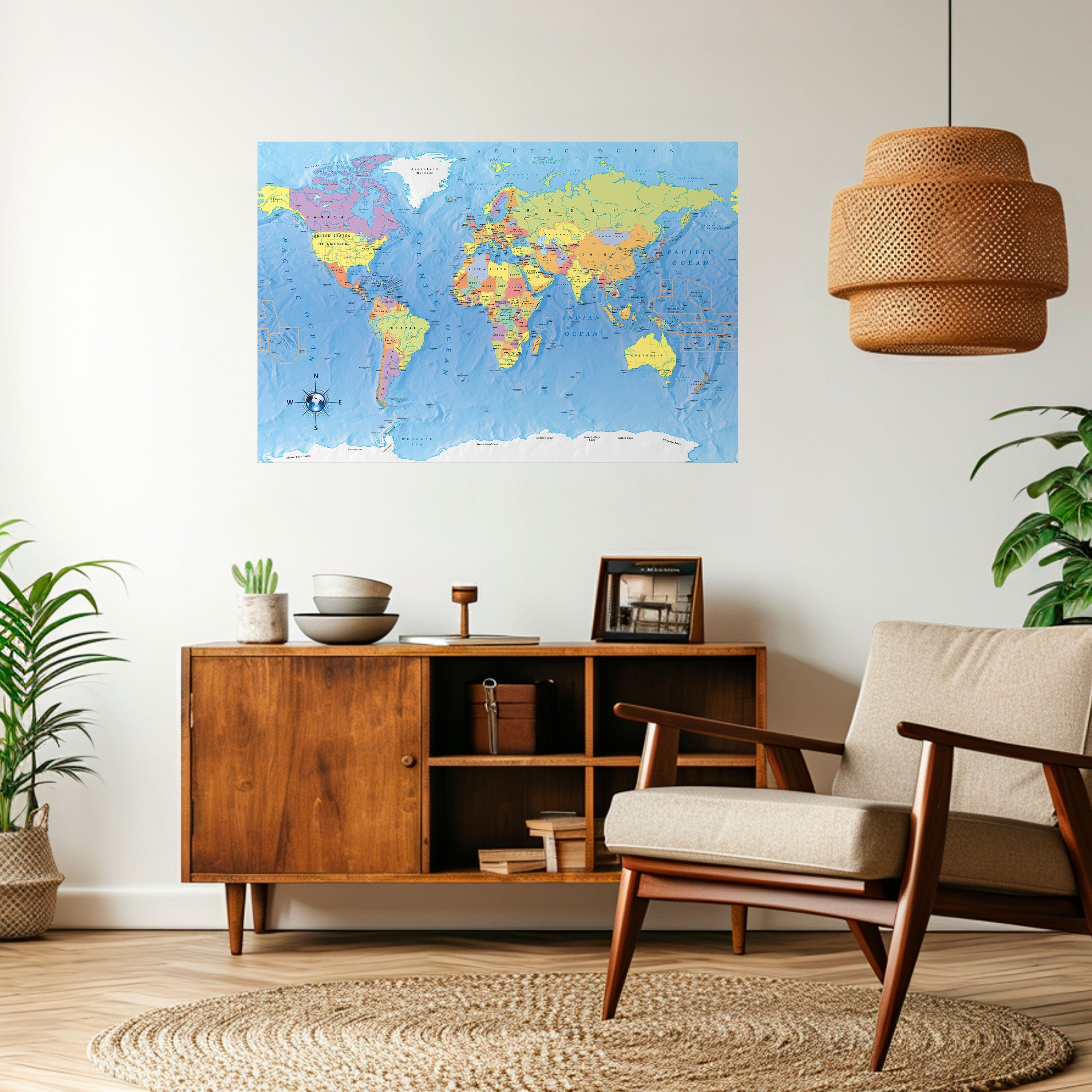CARTOGRAPHIER NOTRE PLANÈTE [FR] Affiche horizontale autocollante
