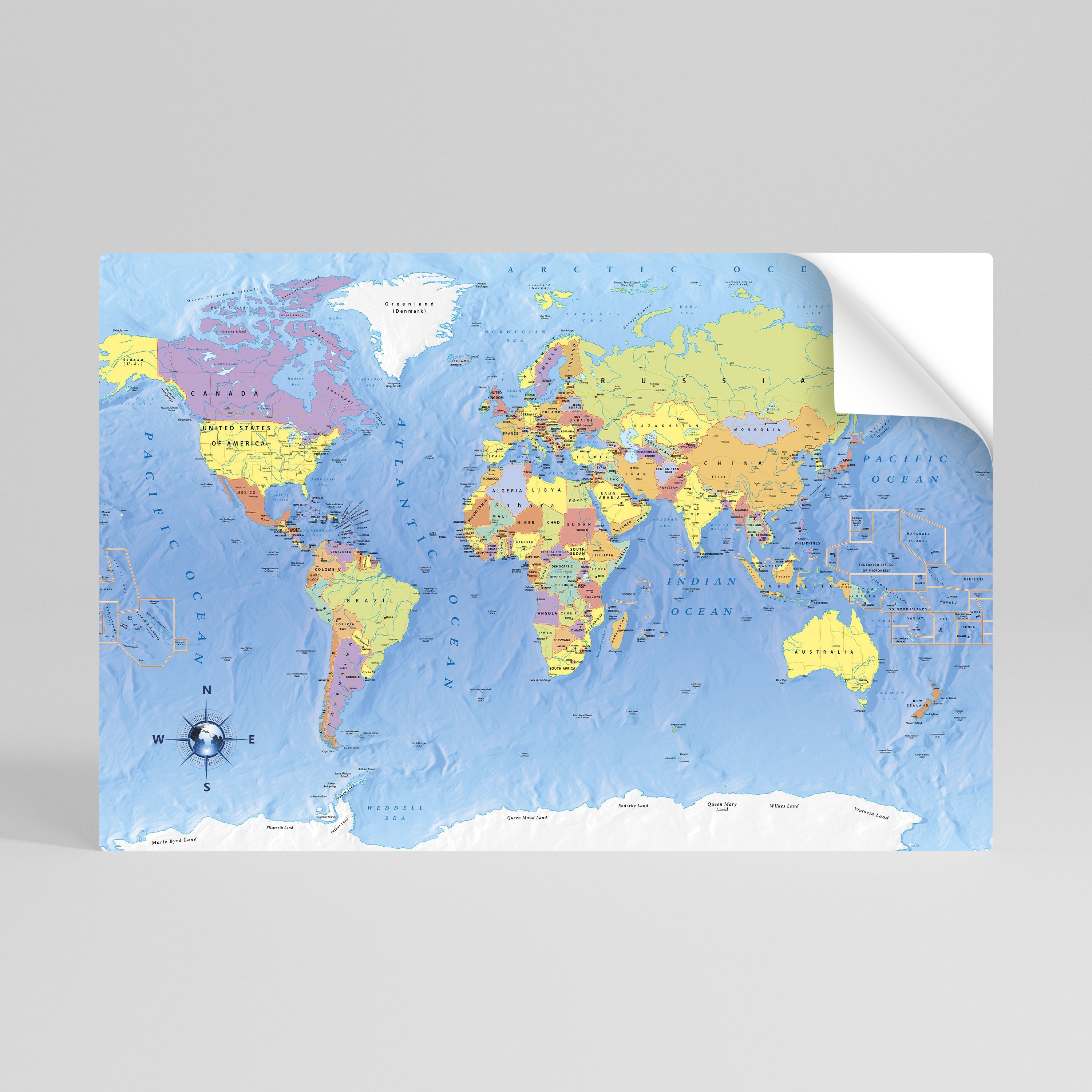 CARTOGRAPHIER NOTRE PLANÈTE [FR] Affiche horizontale autocollante