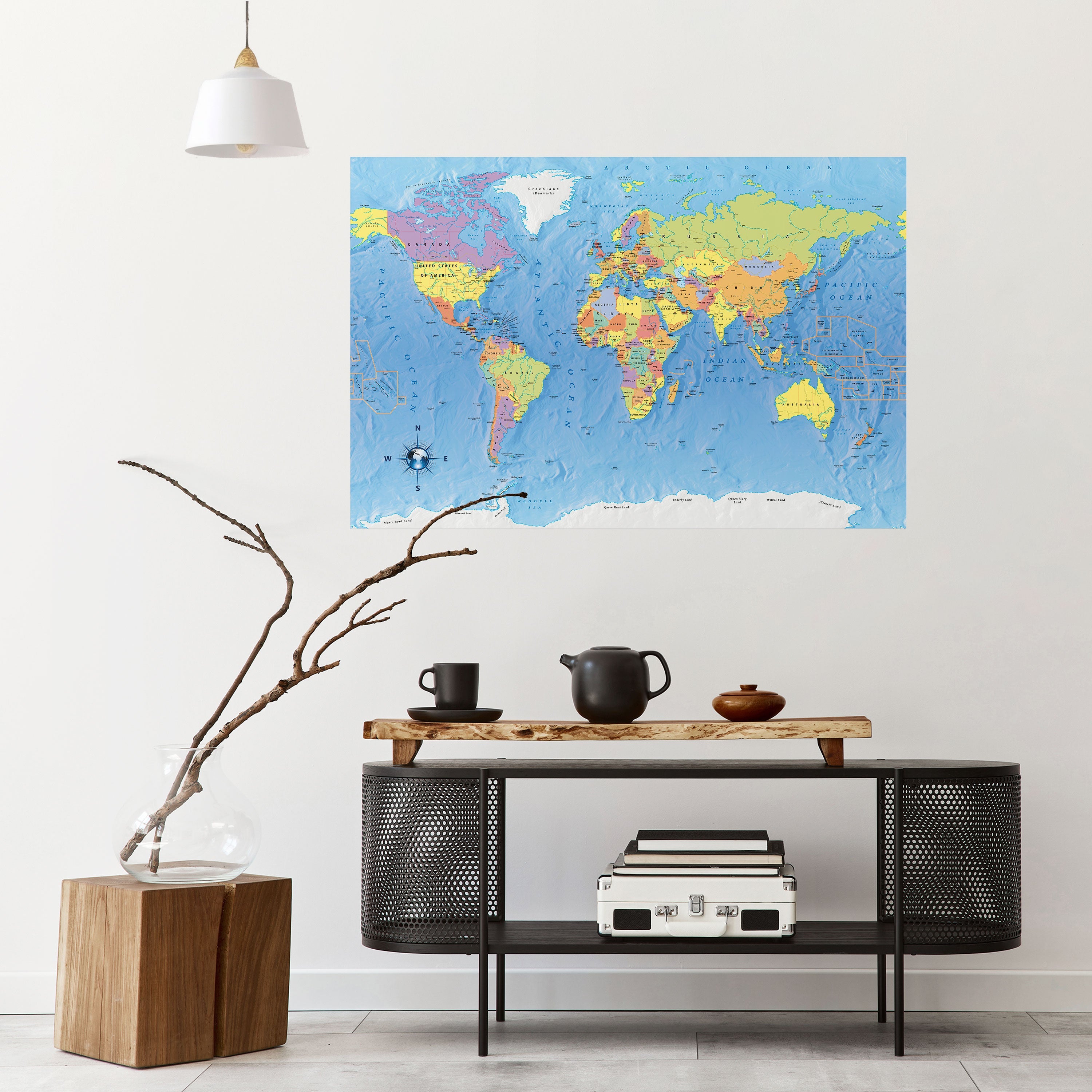 CARTOGRAPHIER NOTRE PLANÈTE [FR] Affiche horizontale autocollante