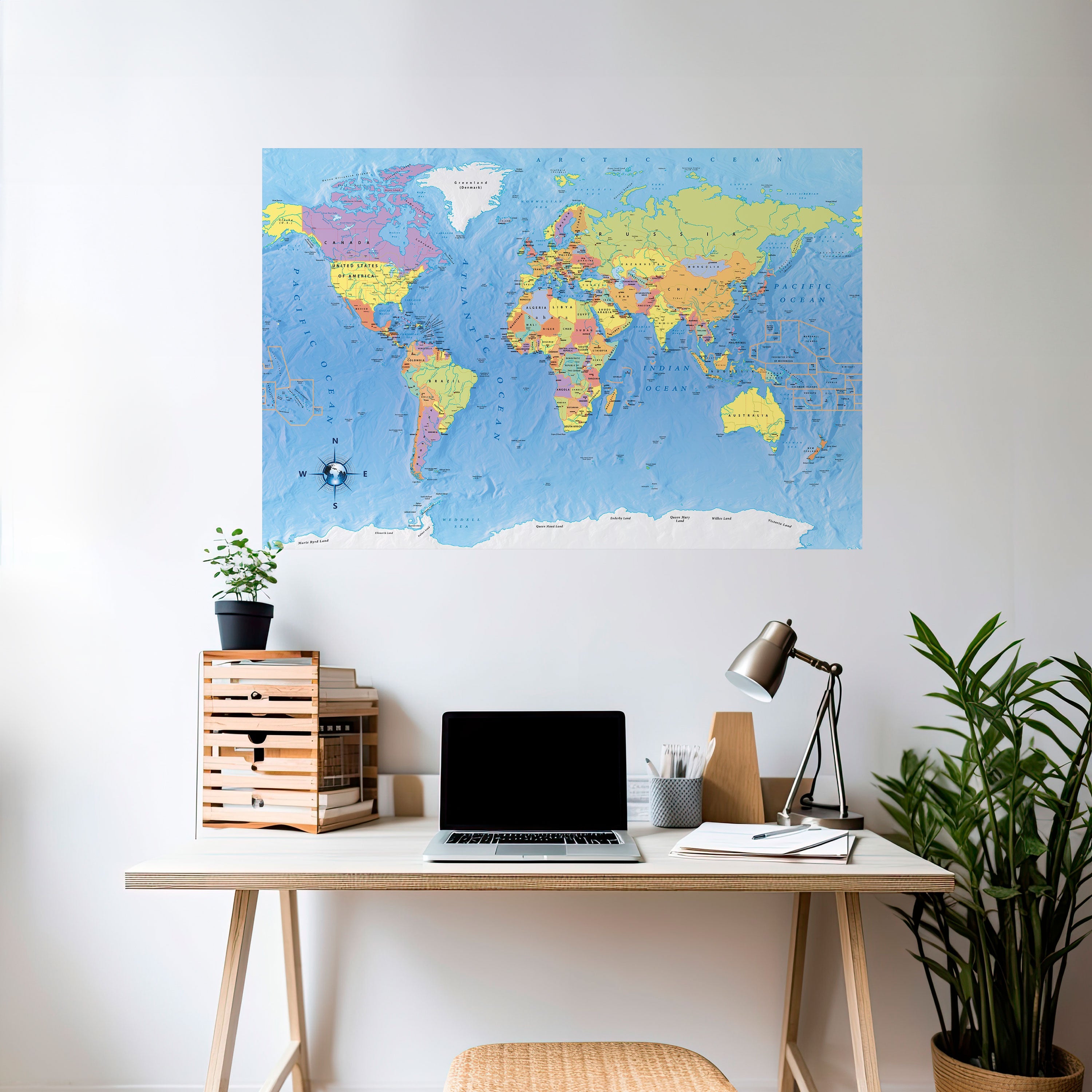 CARTOGRAPHIER NOTRE PLANÈTE [FR] Affiche horizontale autocollante