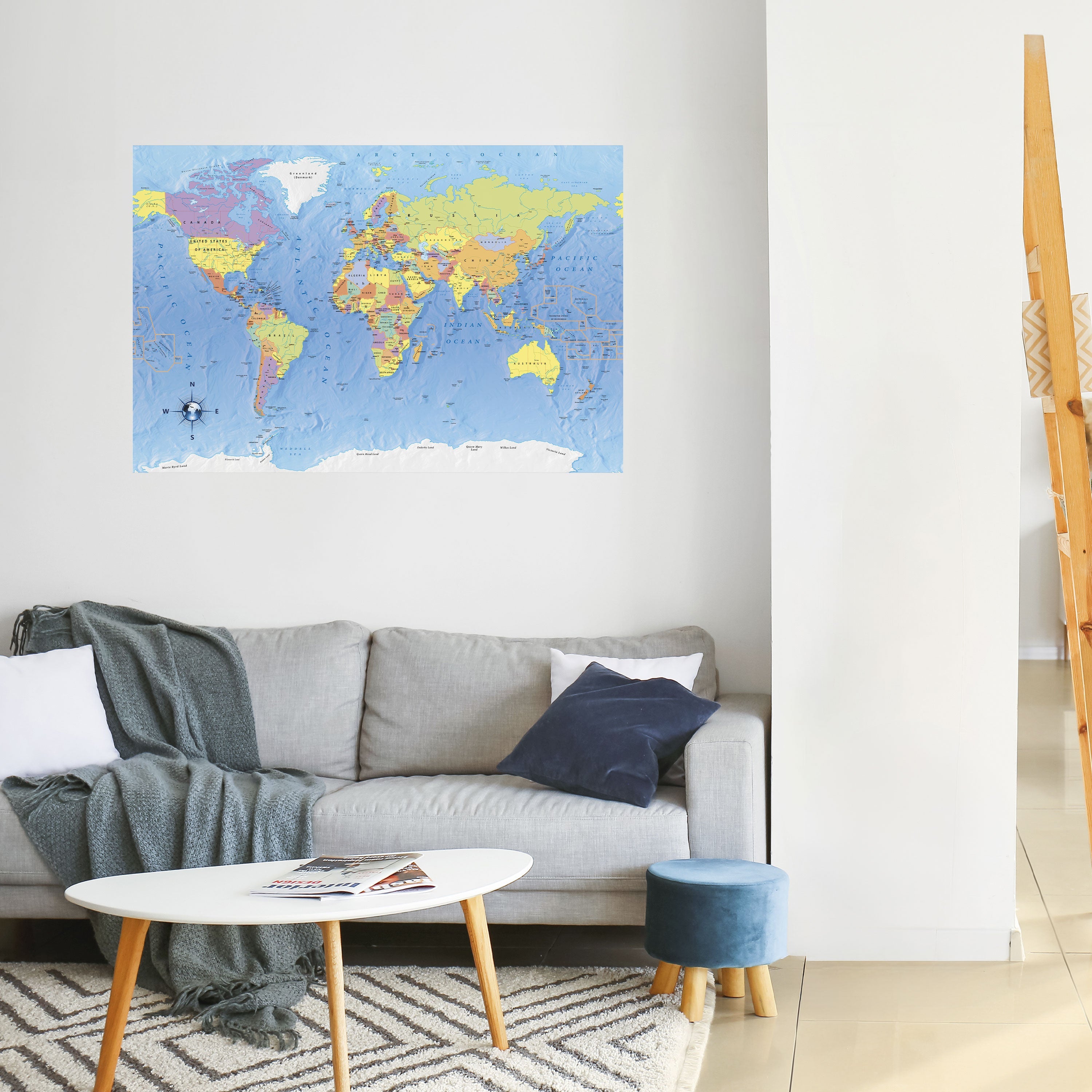 CARTOGRAPHIER NOTRE PLANÈTE [FR] Affiche horizontale autocollante