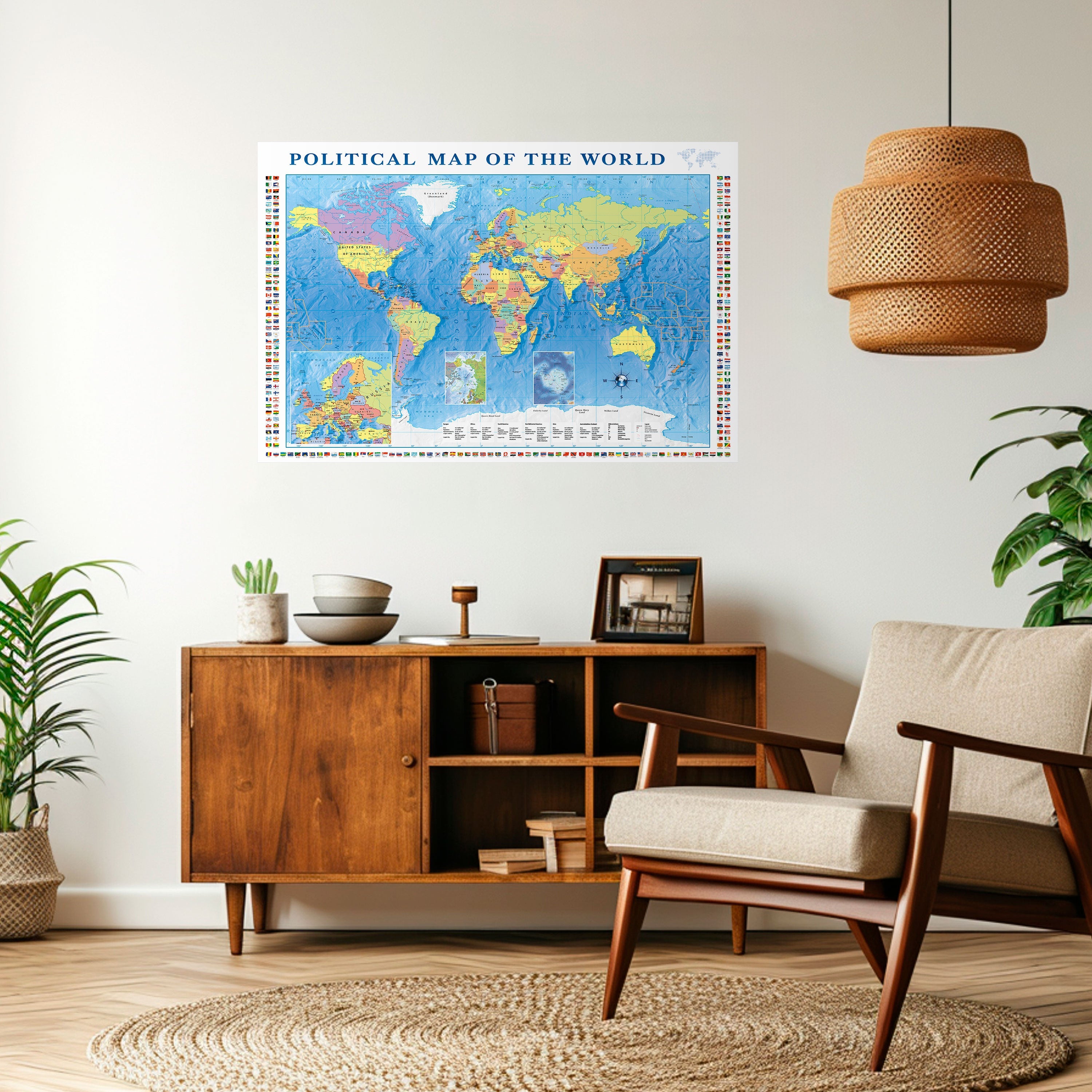 Affiche horizontale autocollante BORDERS AND BEYOND