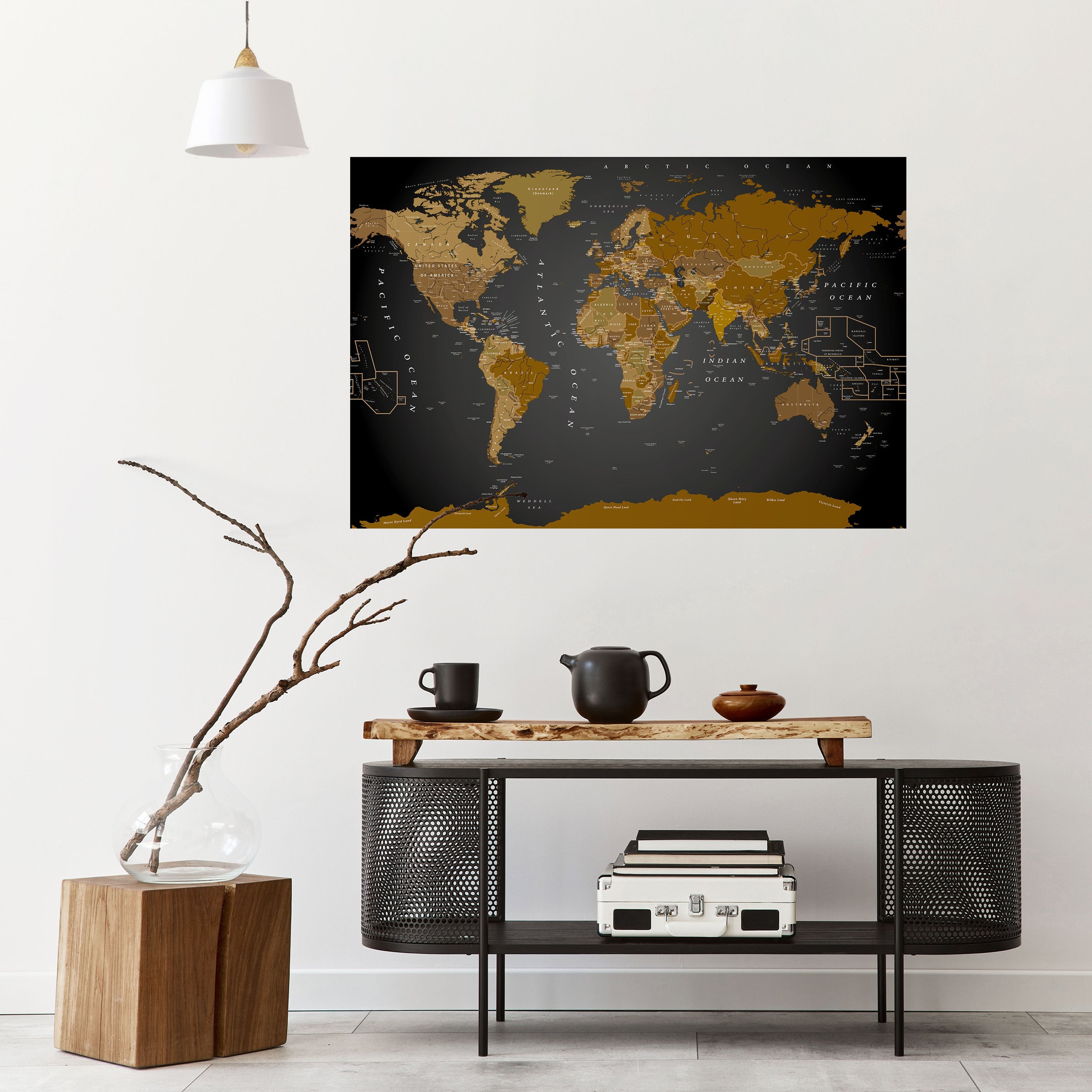 Affiche horizontale autocollante « Carte de l'harmonie mondiale »