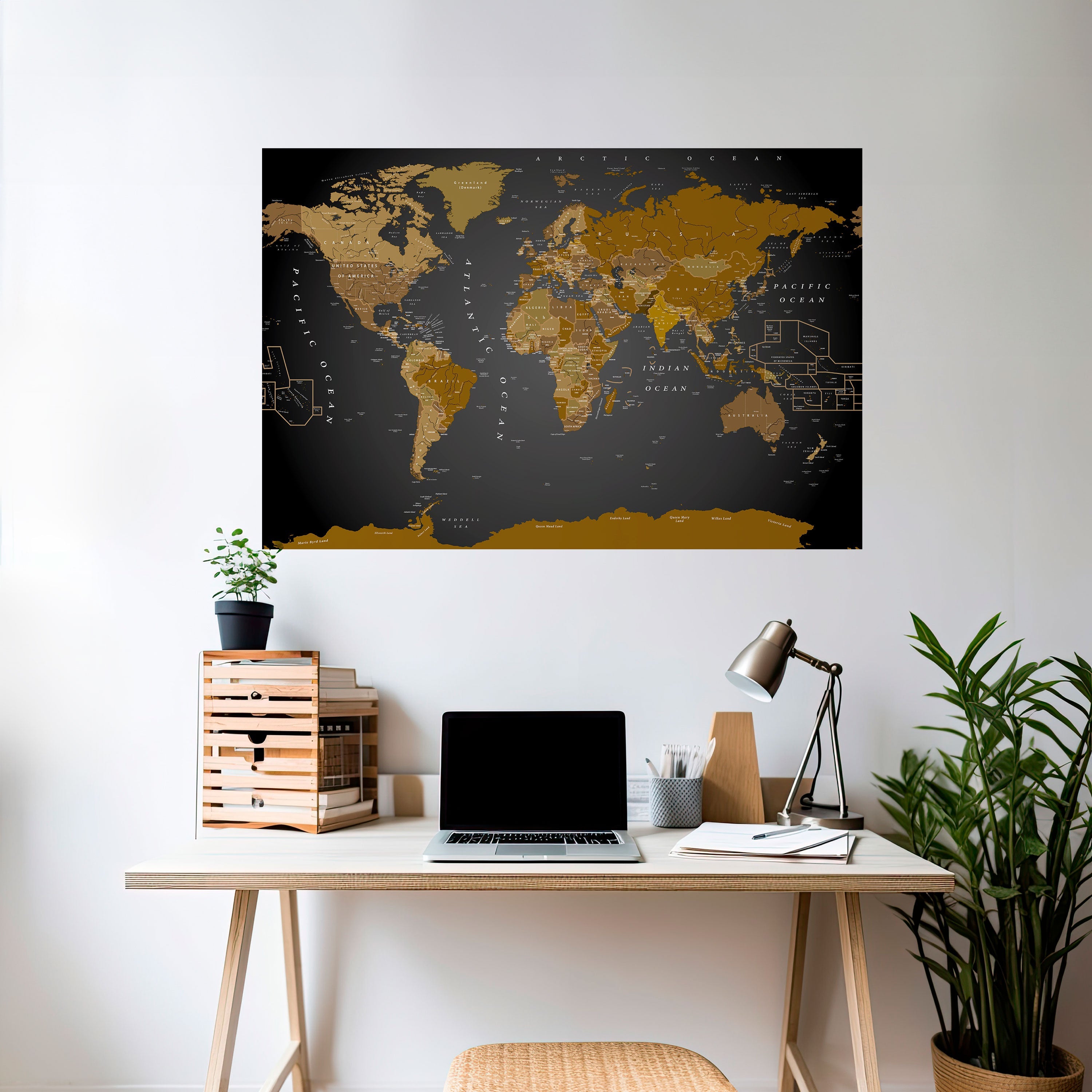 Affiche horizontale autocollante « Carte de l'harmonie mondiale »