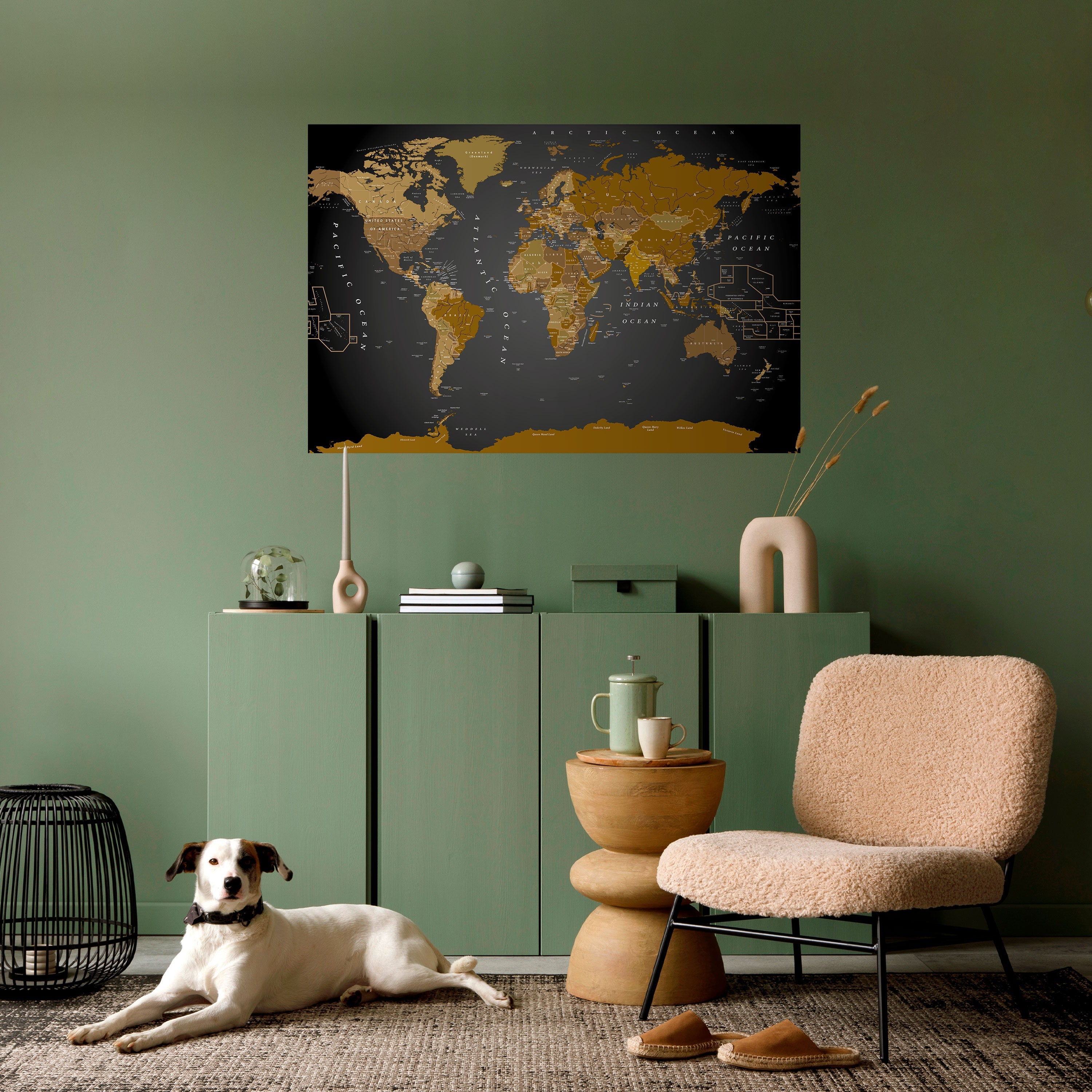 Affiche horizontale autocollante « Carte de l'harmonie mondiale »