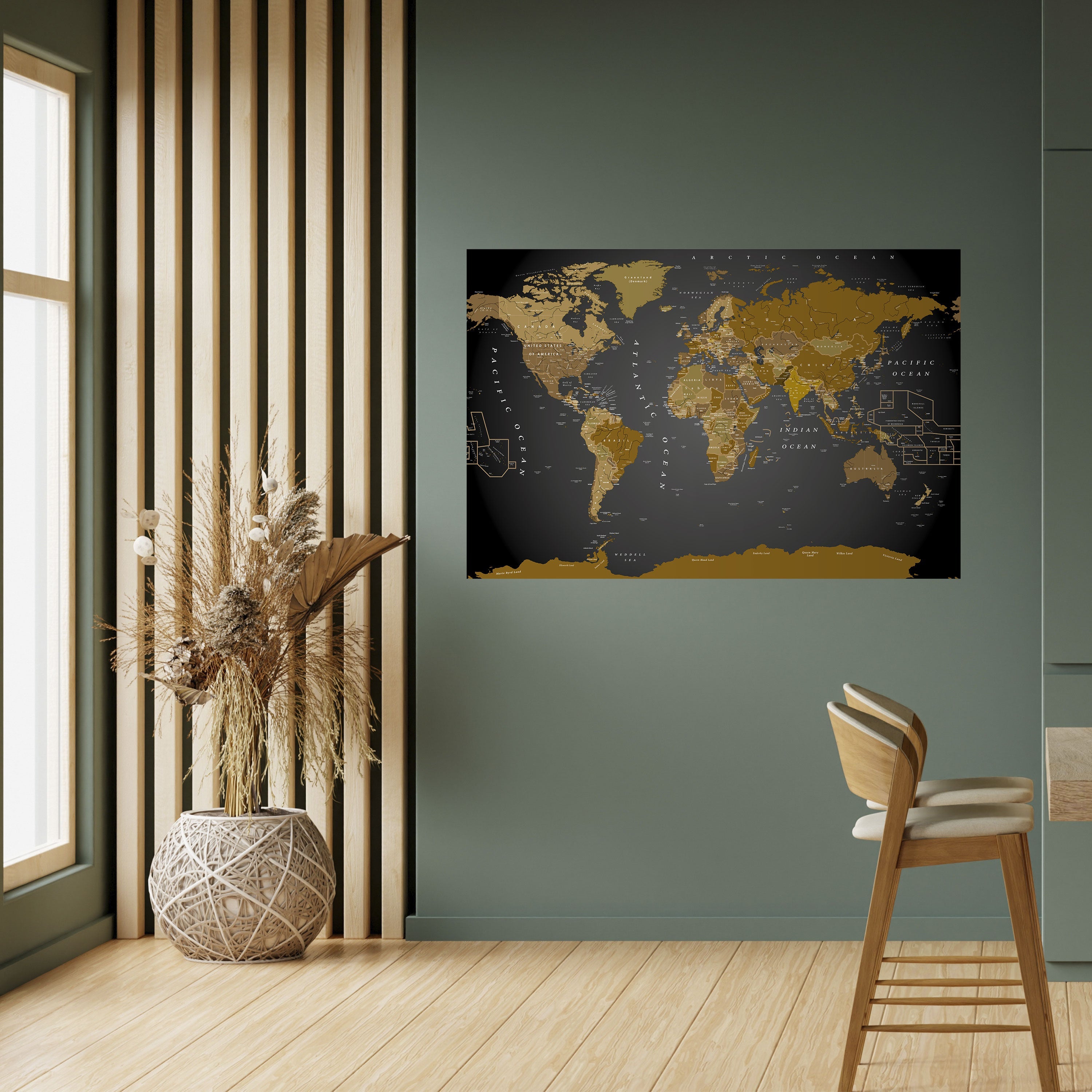 Affiche horizontale autocollante « Carte de l'harmonie mondiale »