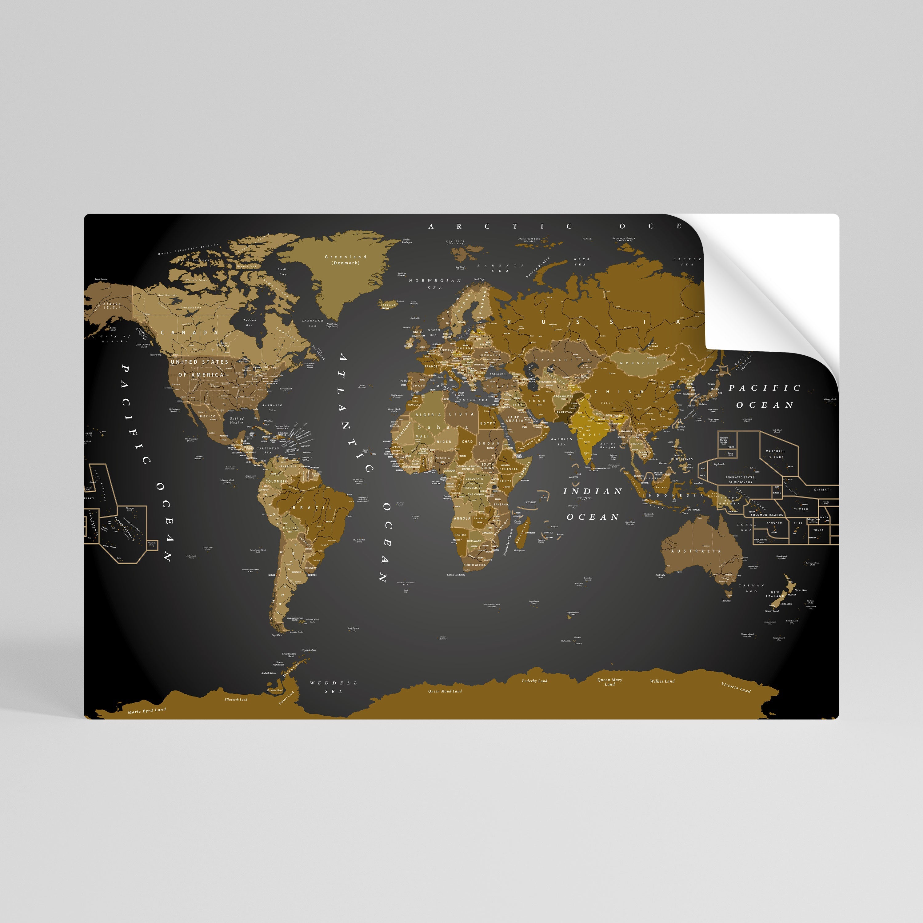 Affiche horizontale autocollante « Carte de l'harmonie mondiale »