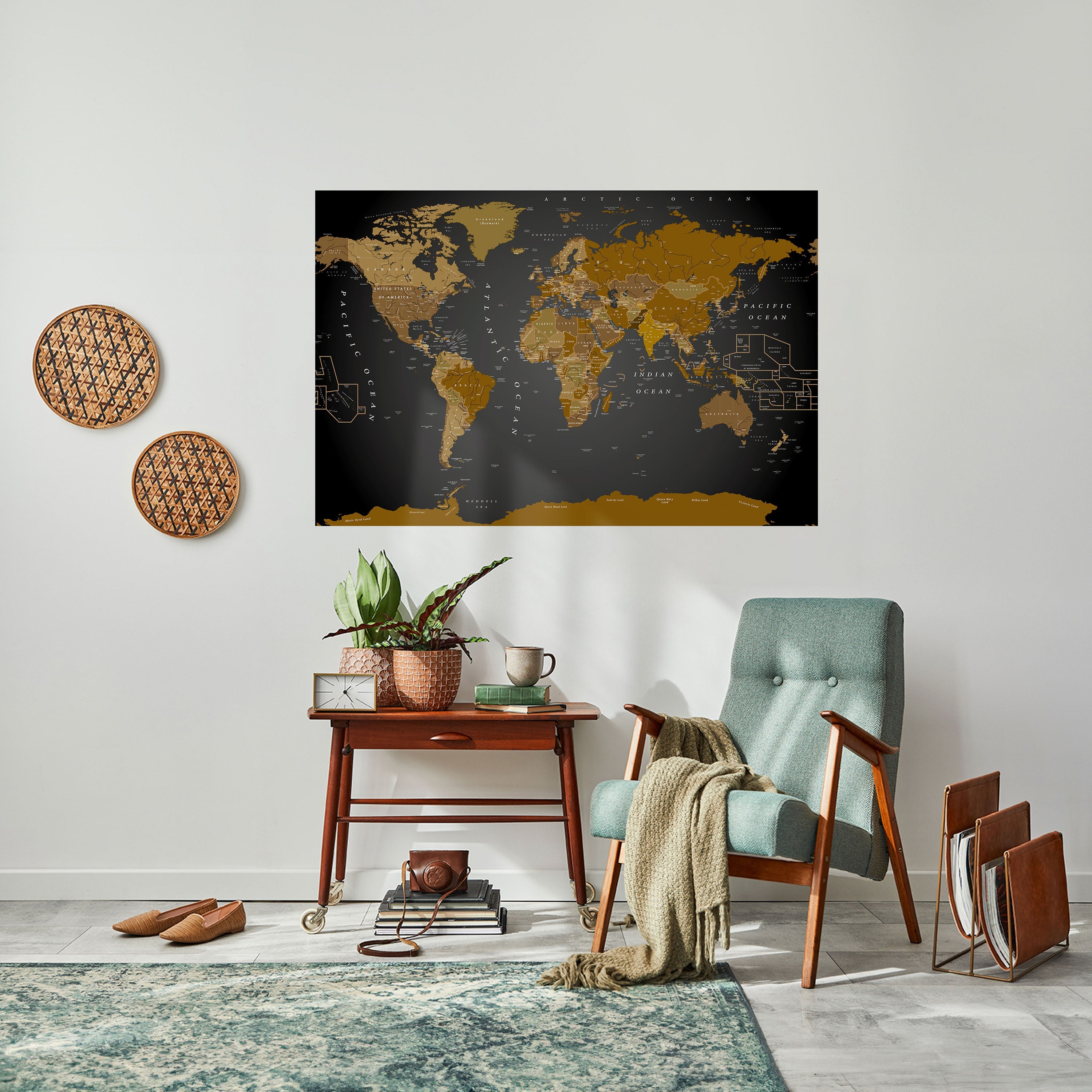 Affiche horizontale autocollante « Carte de l'harmonie mondiale »