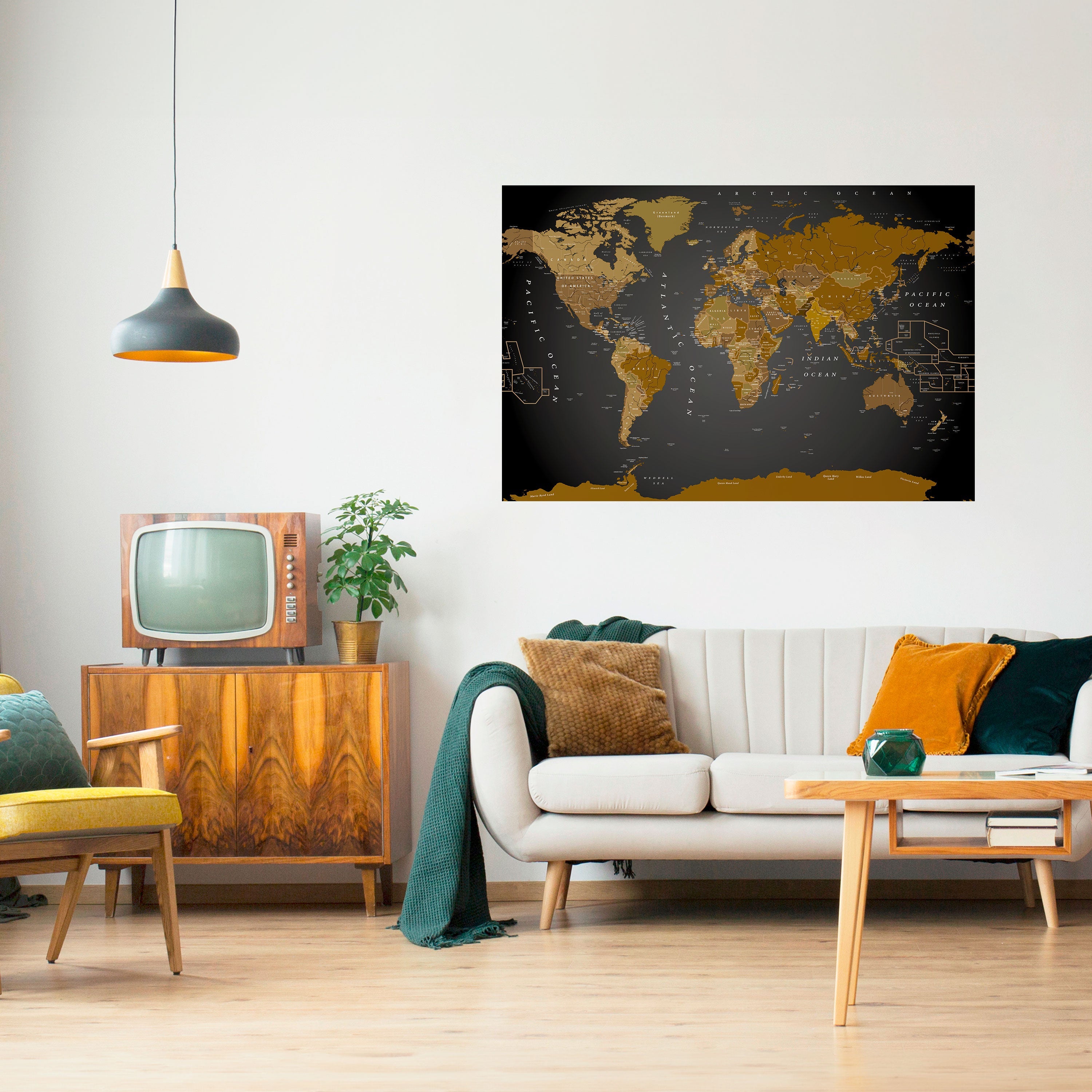 Affiche horizontale autocollante « Carte de l'harmonie mondiale »