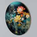 MIDNIGHT FLOWERS Round Wall Art