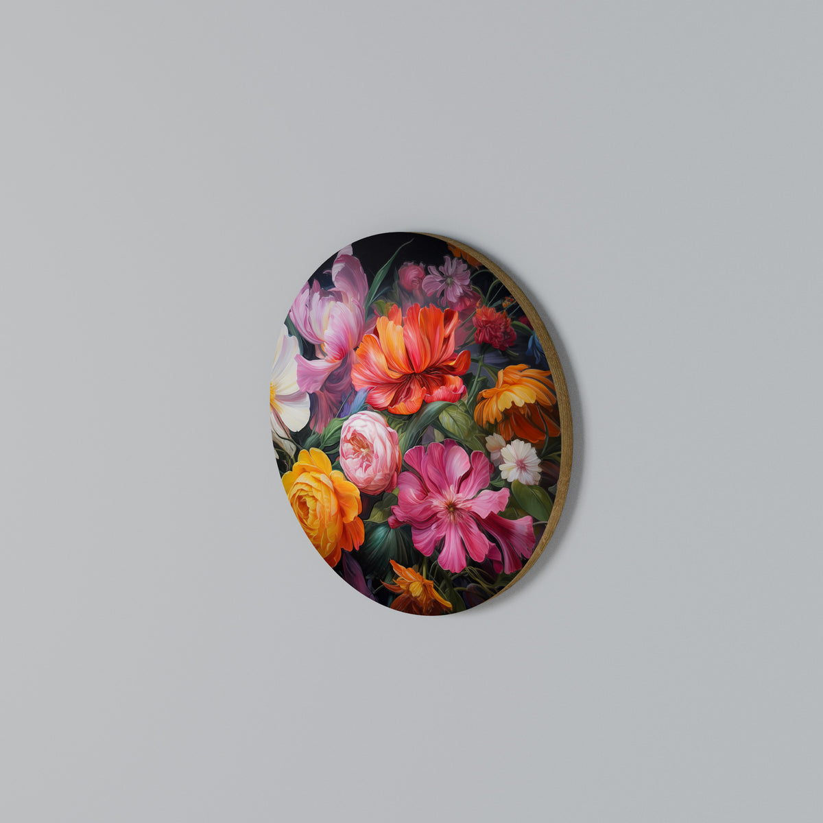 EPHEMERAL BOUQUET Round Wall Art
