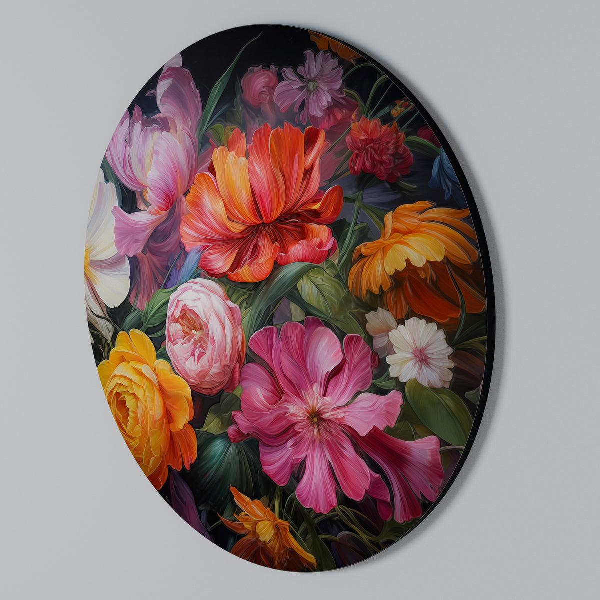 EPHEMERAL BOUQUET Round Wall Art