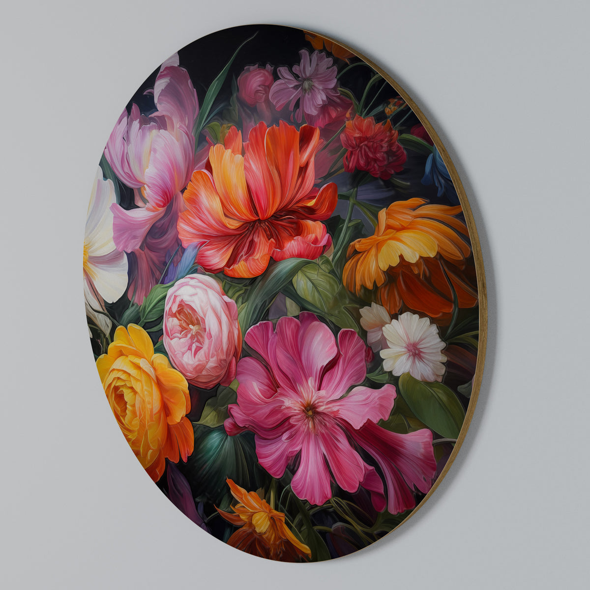 EPHEMERAL BOUQUET Round Wall Art