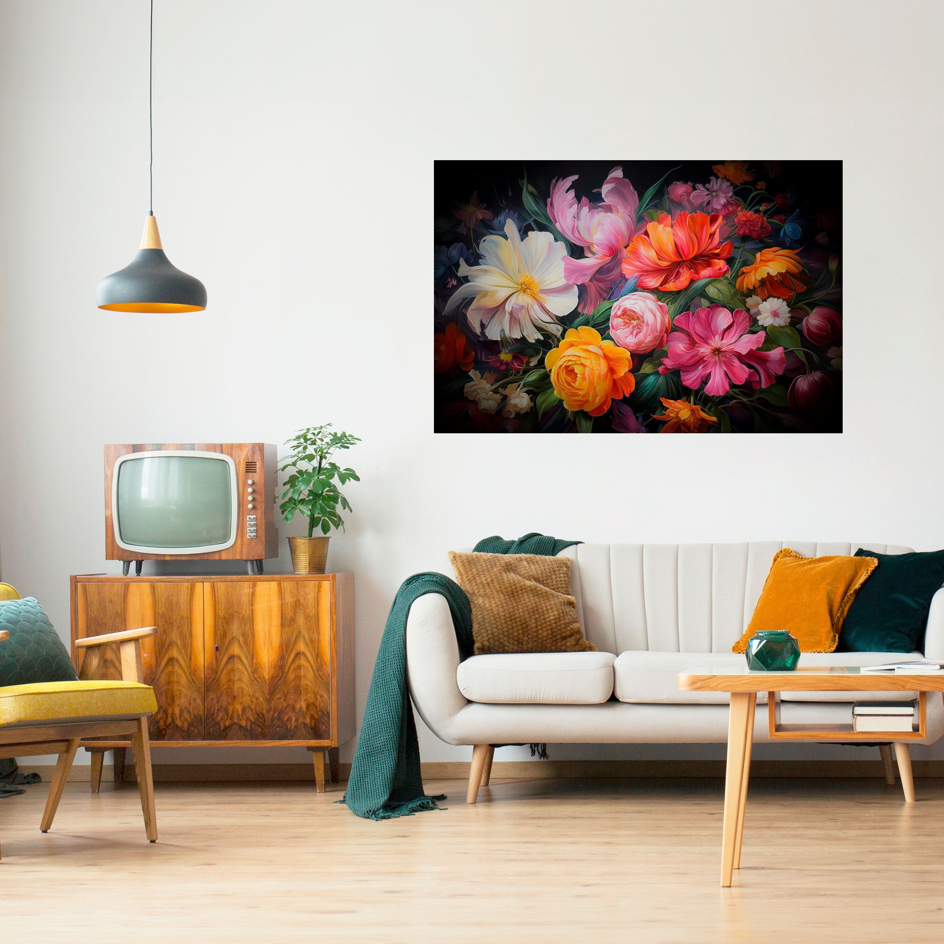 Affiche horizontale autocollante Bouquet Éphémère