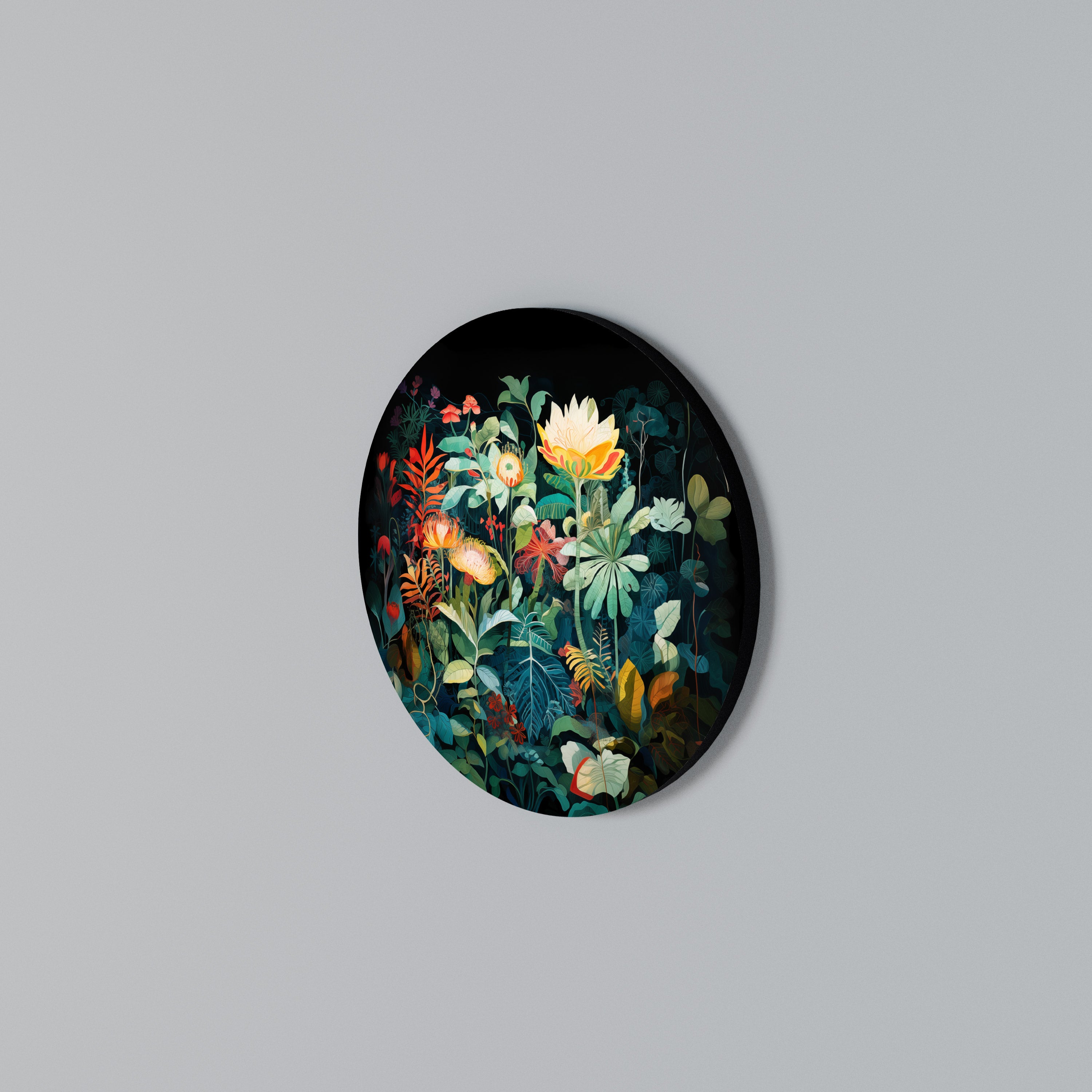 EVENING FLOWERS Round Wall Art