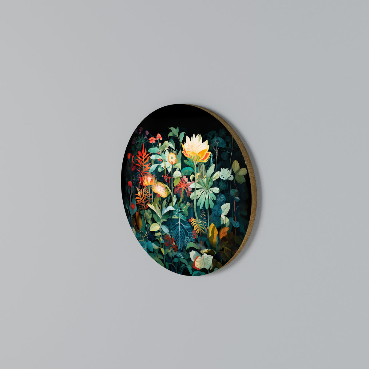 EVENING FLOWERS Round Wall Art