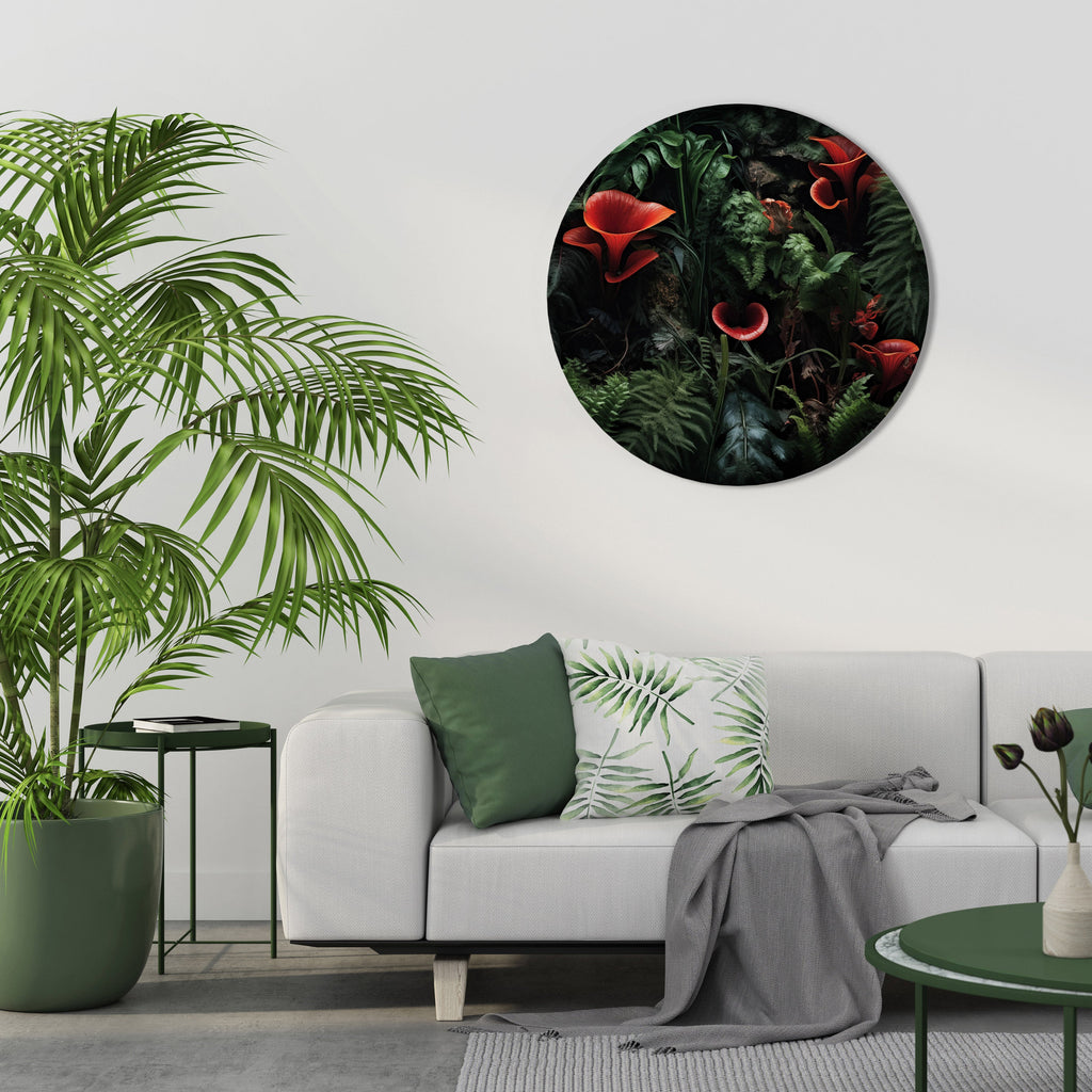 Décoration murale ronde CRIMSON FERNS