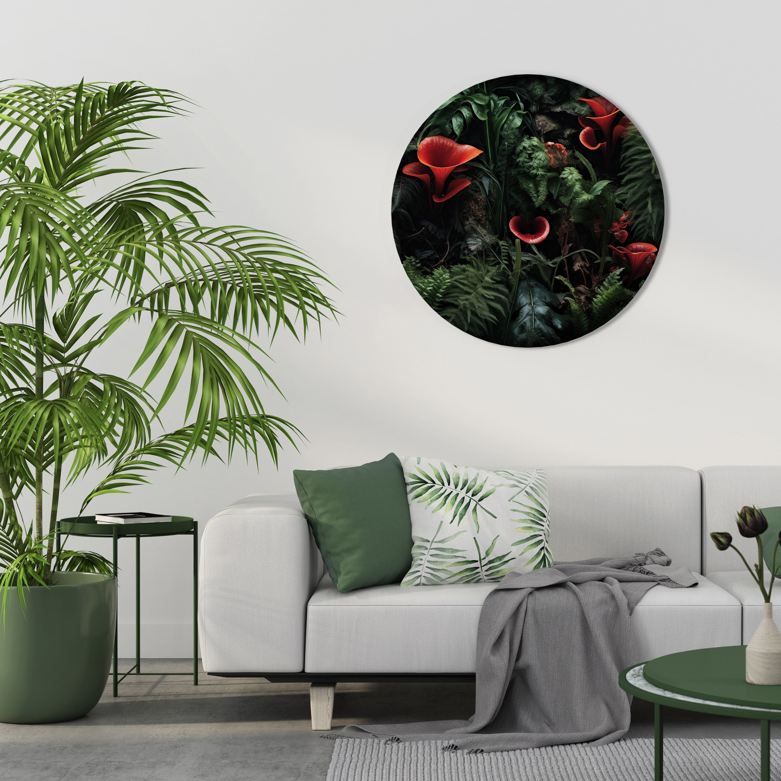 Décoration murale ronde CRIMSON FERNS