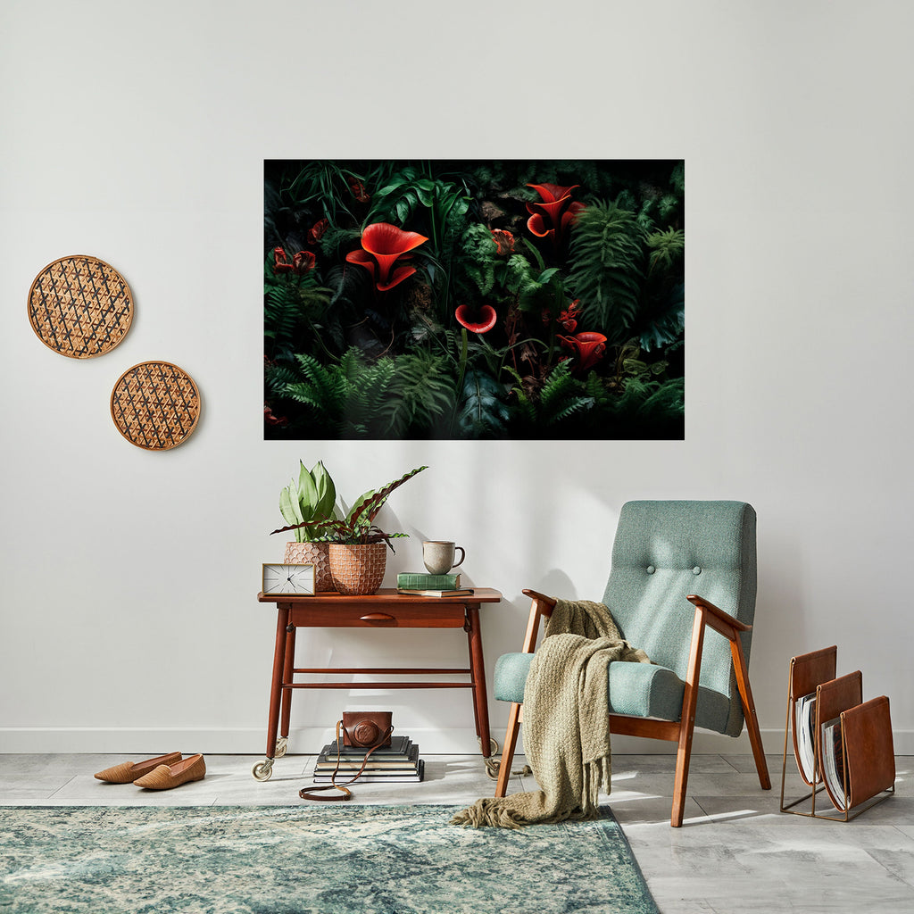 Affiche horizontale autocollante « CRIMSON FERNS »
