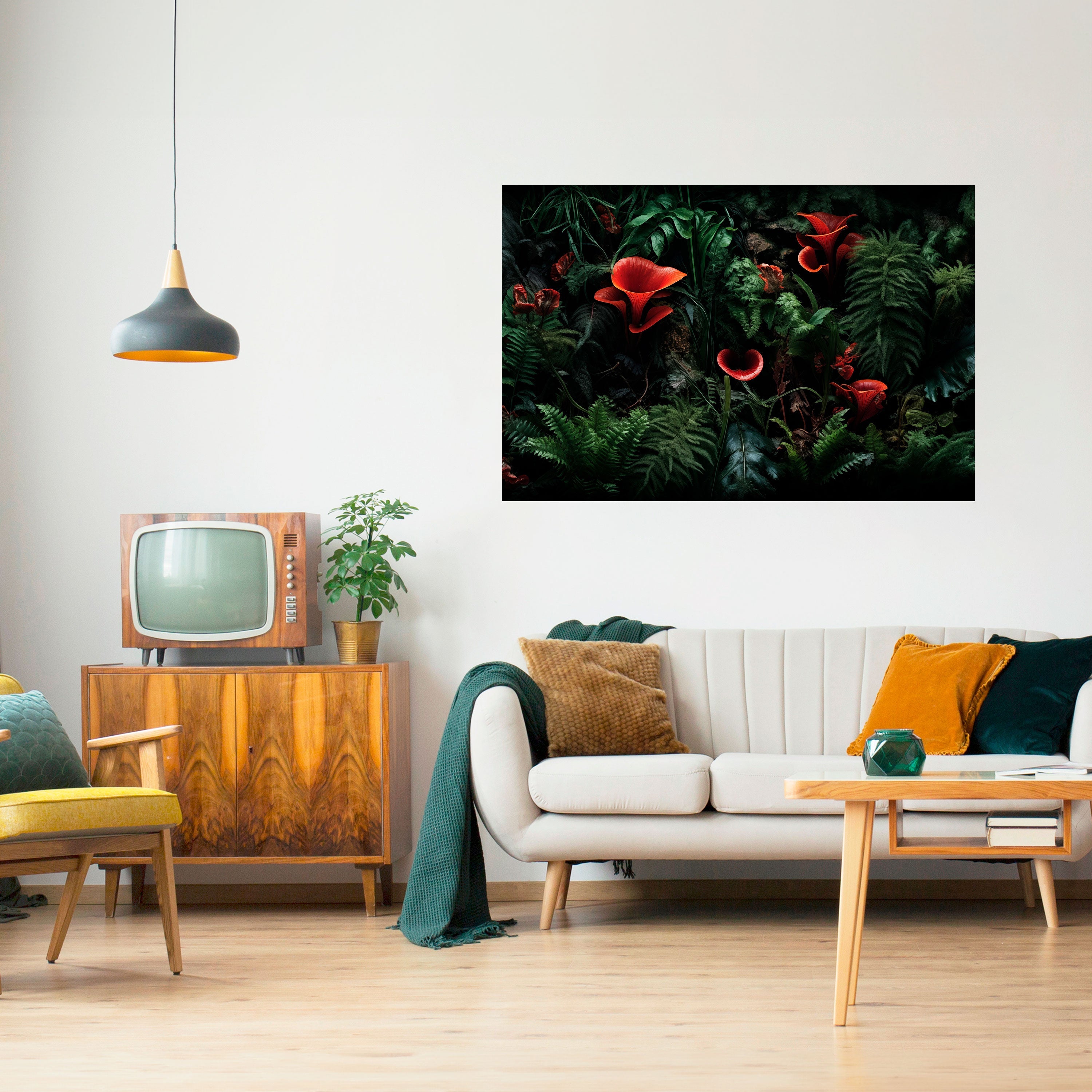 Affiche horizontale autocollante « CRIMSON FERNS »