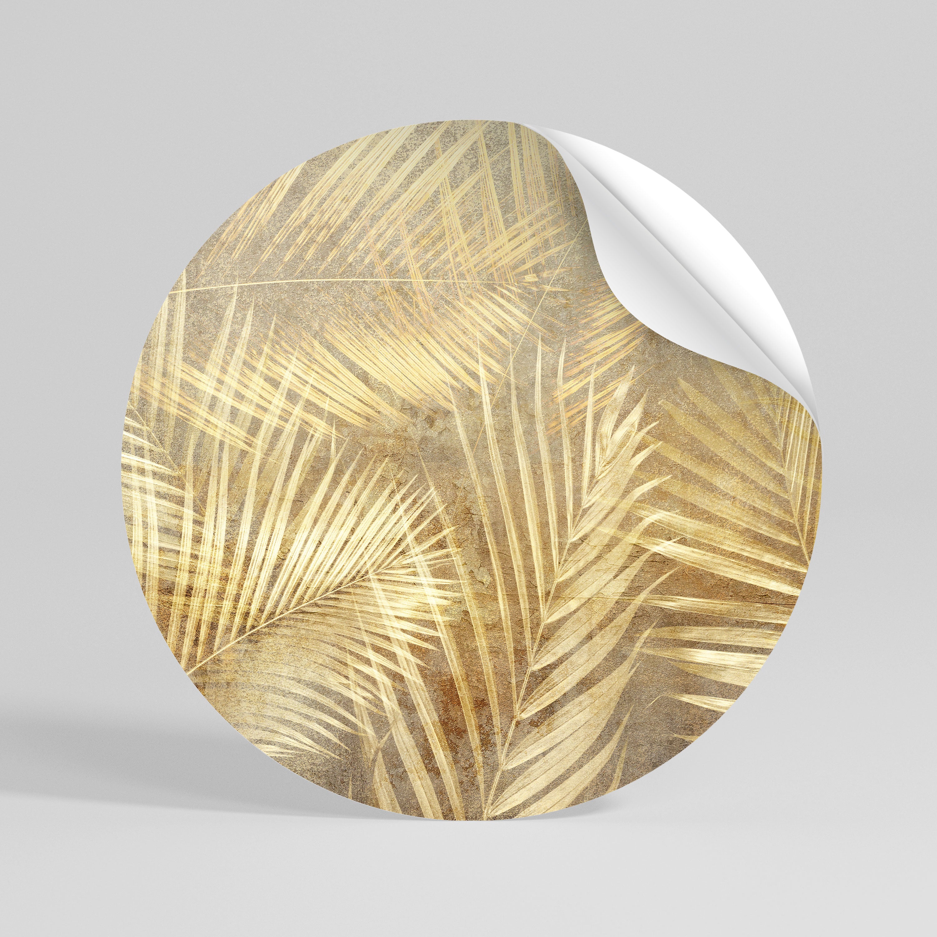 GOLDEN PALM DREAMSCAPE Peel and Stick Round Sticker