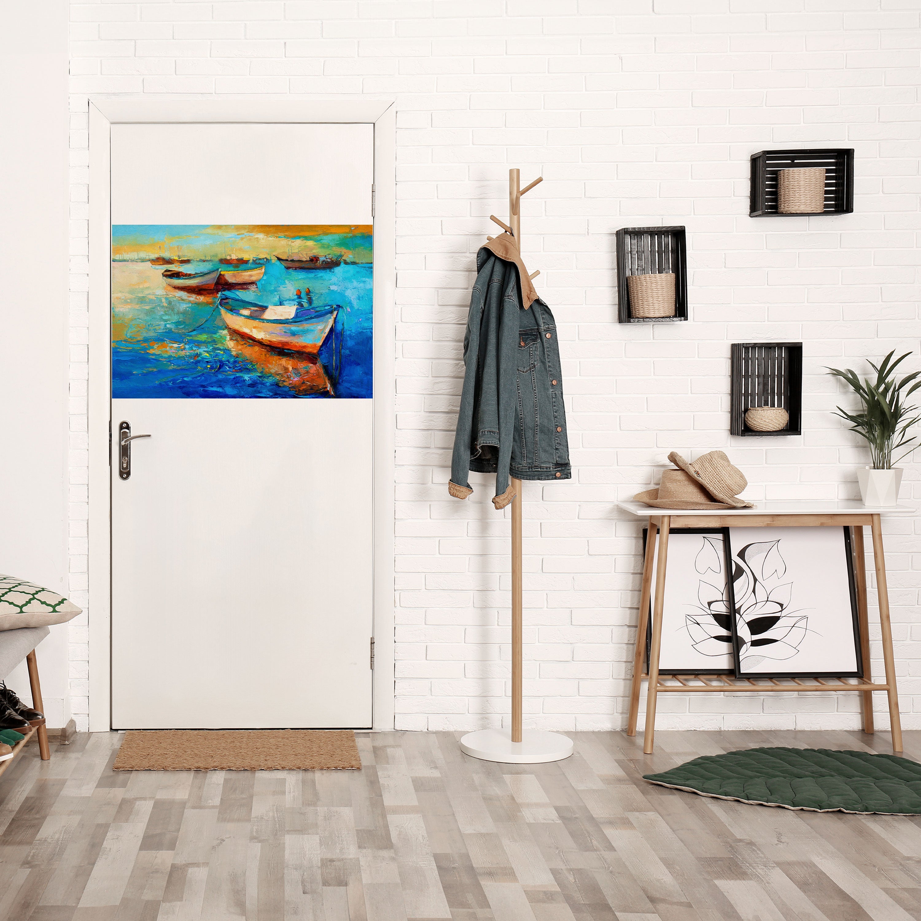 Affiche horizontale autocollante « ESCAPADE SÉRÈNE EN BATEAU »