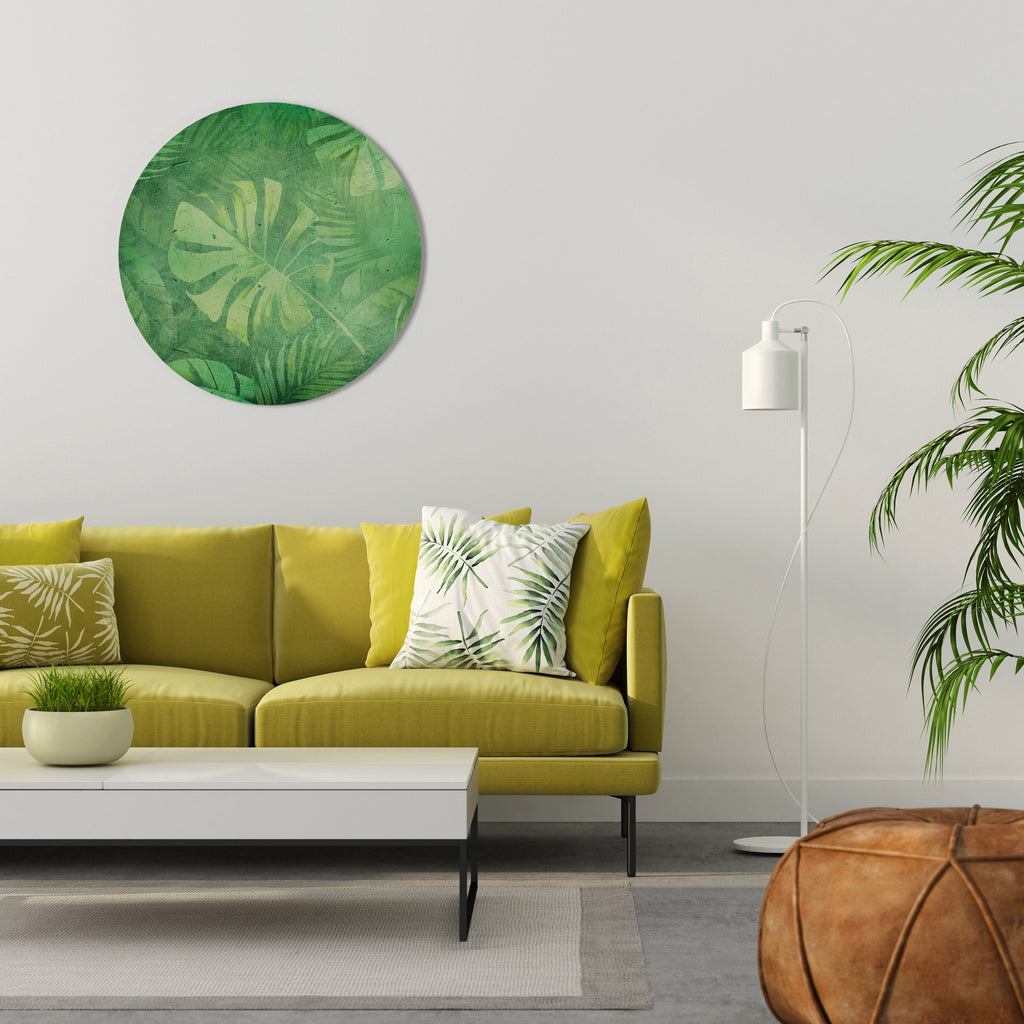 SYMPHONIE VERTE SUBTILE Art mural rond