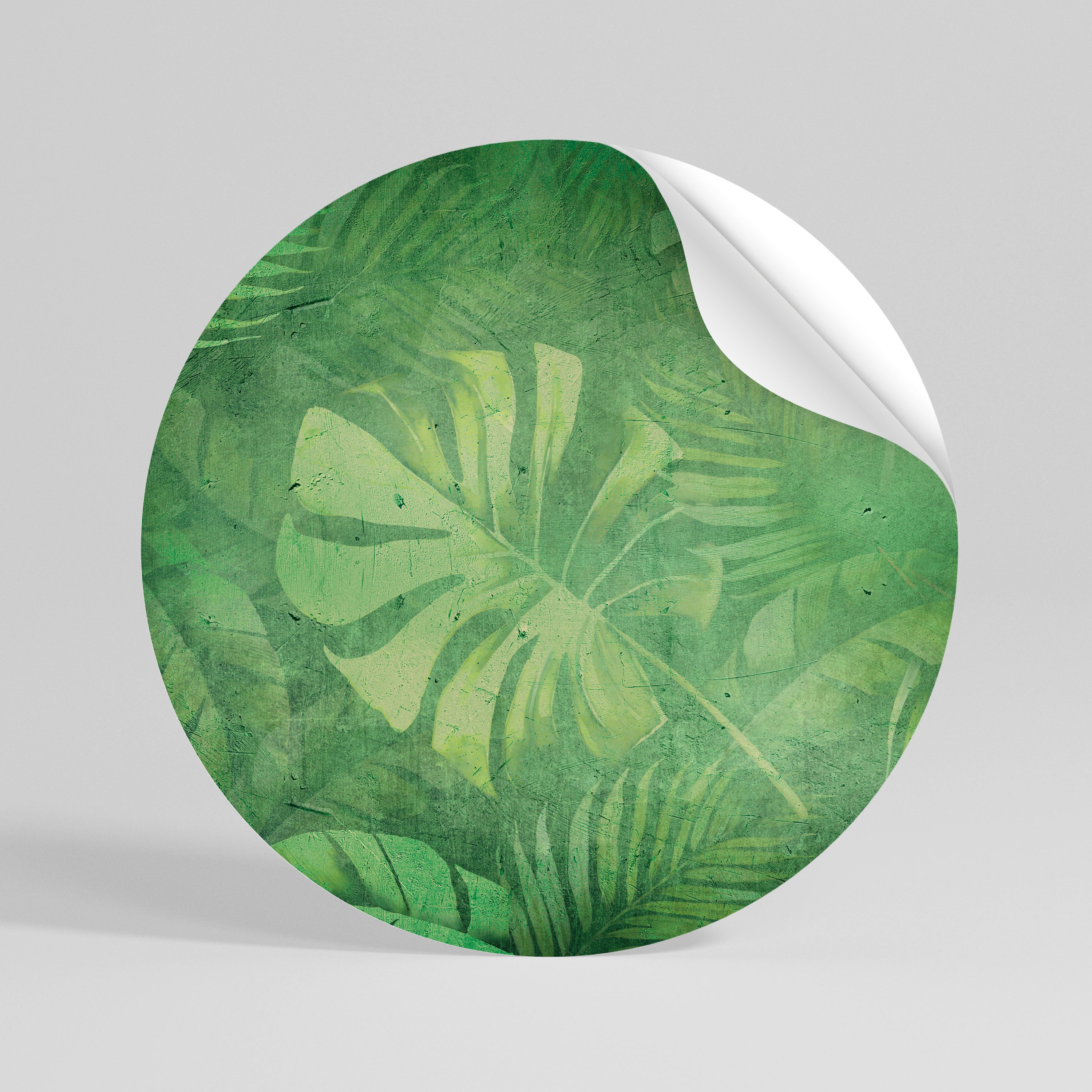 SUBTLE GREEN SYMPHONY Peel and Stick Round Sticker