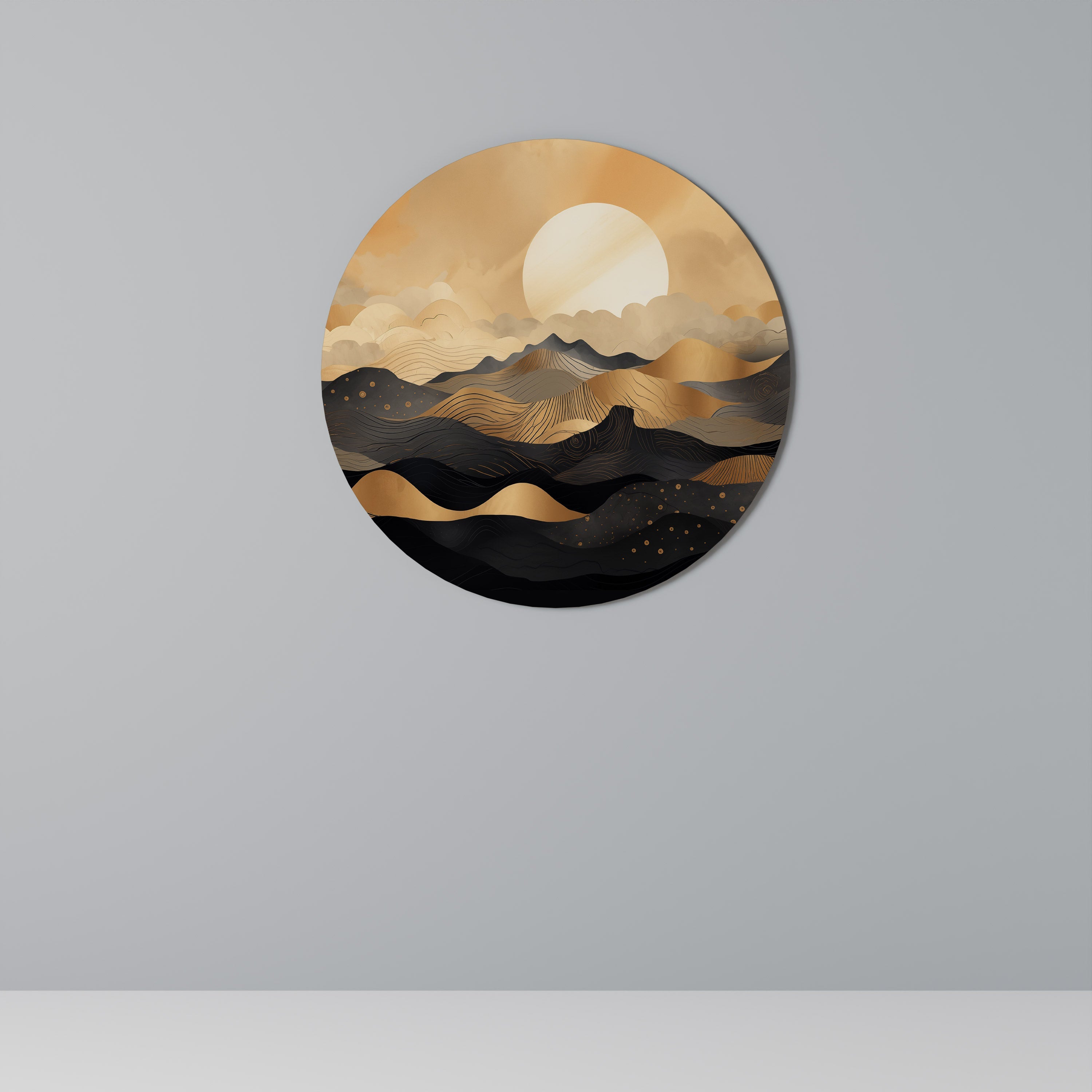HORIZON DE COUCHER DE SOLEIL MYSTIQUE Art mural rond