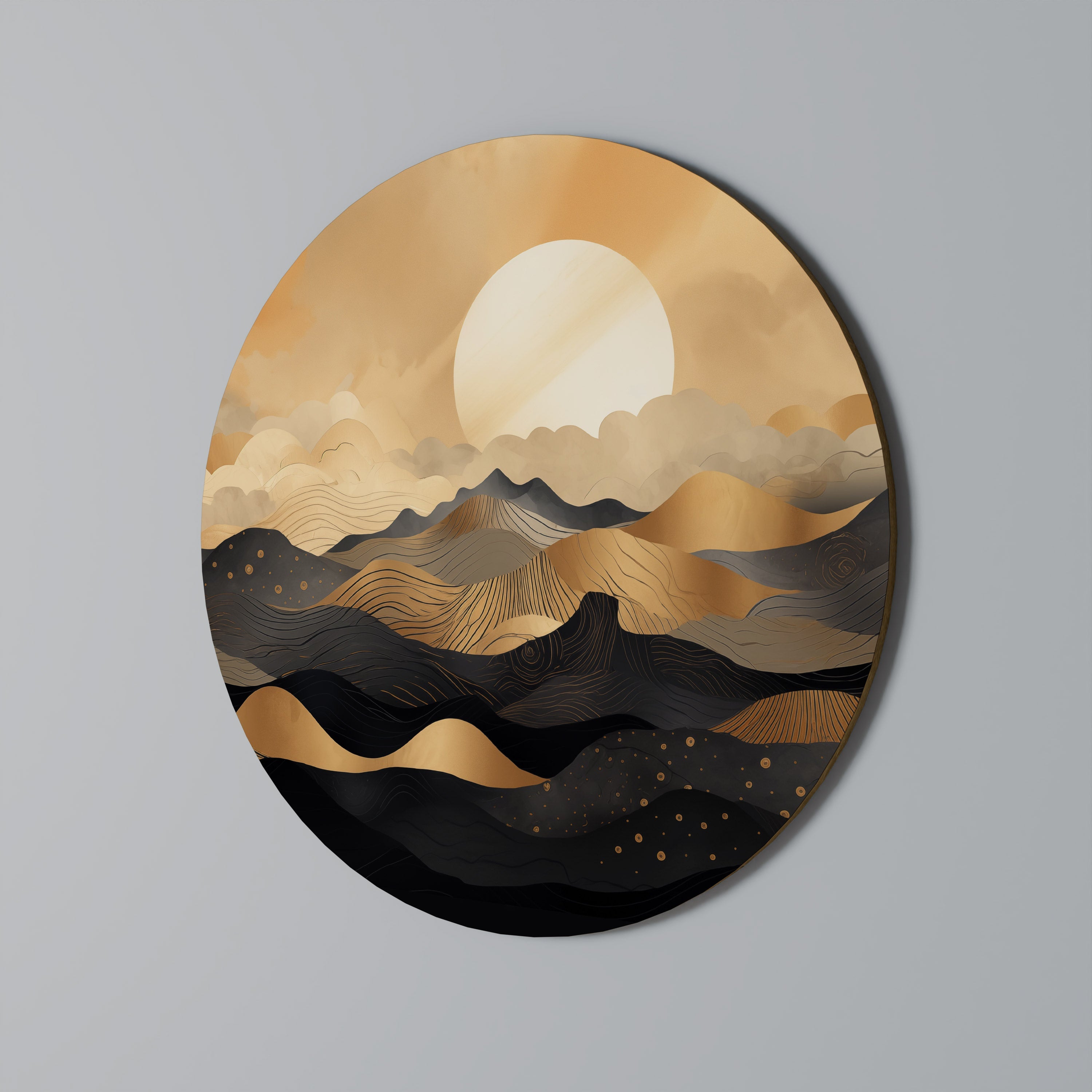 HORIZON DE COUCHER DE SOLEIL MYSTIQUE Art mural rond