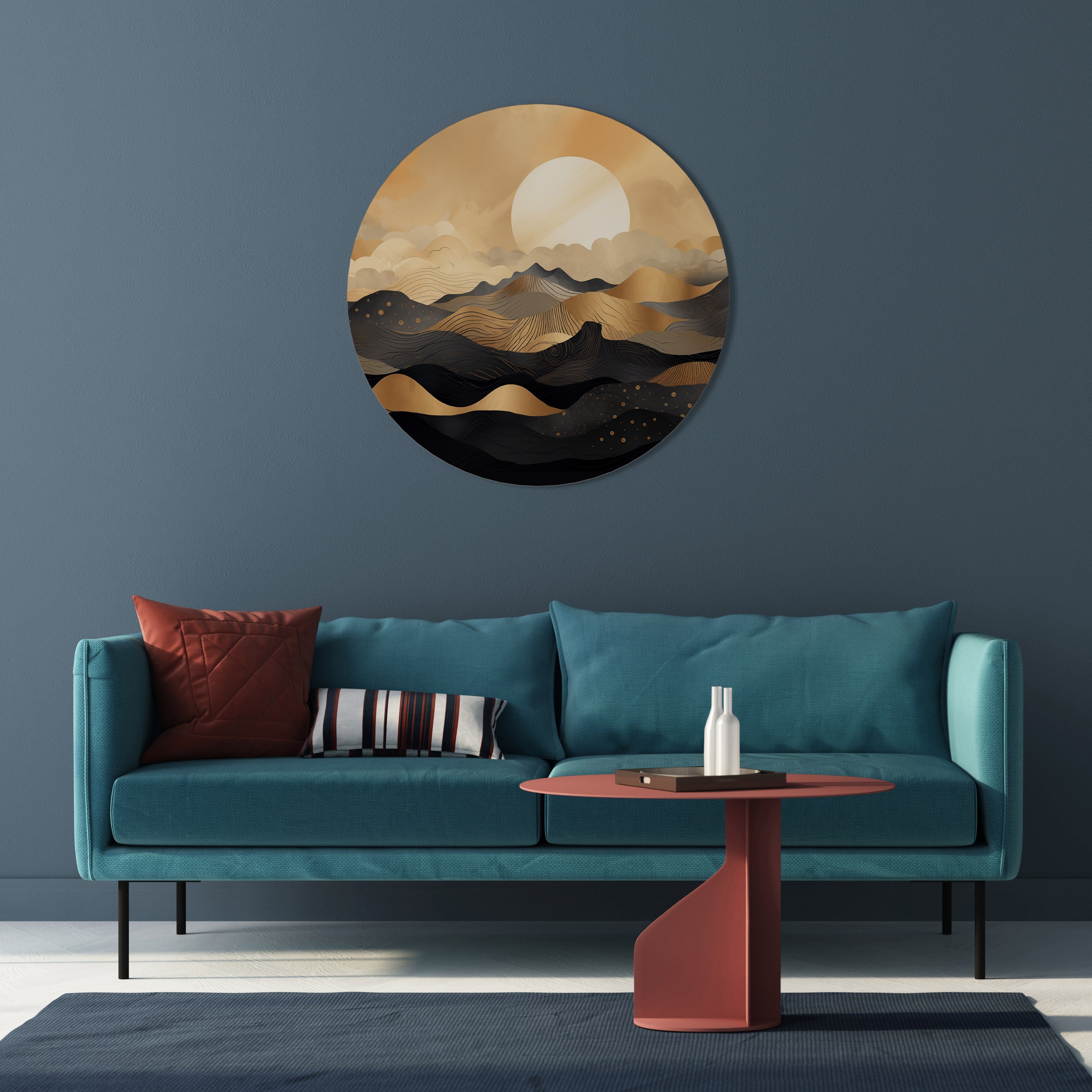 HORIZON DE COUCHER DE SOLEIL MYSTIQUE Art mural rond