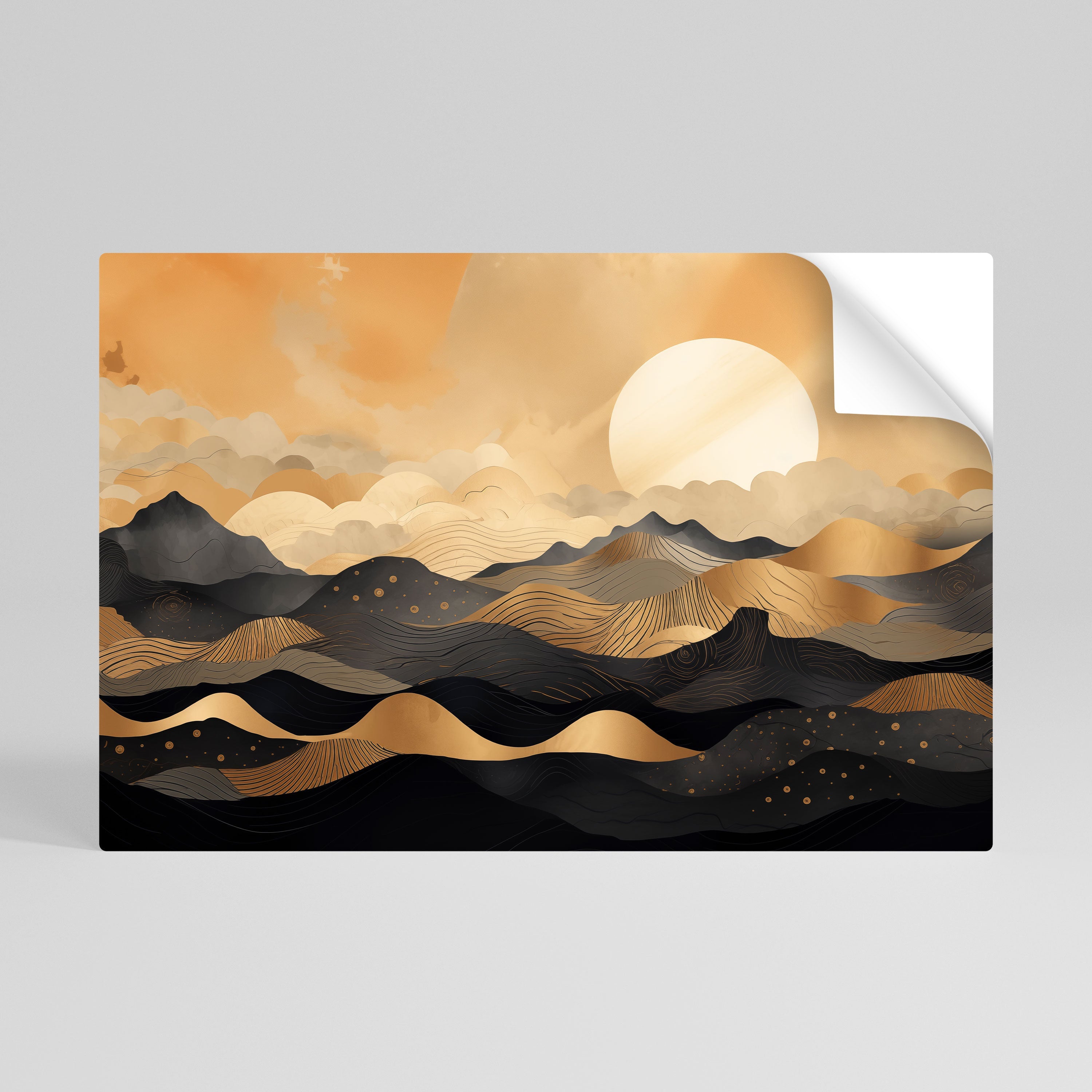 Affiche horizontale autocollante « HORIZON COUCHER DE SOLEIL MYSTIQUE »