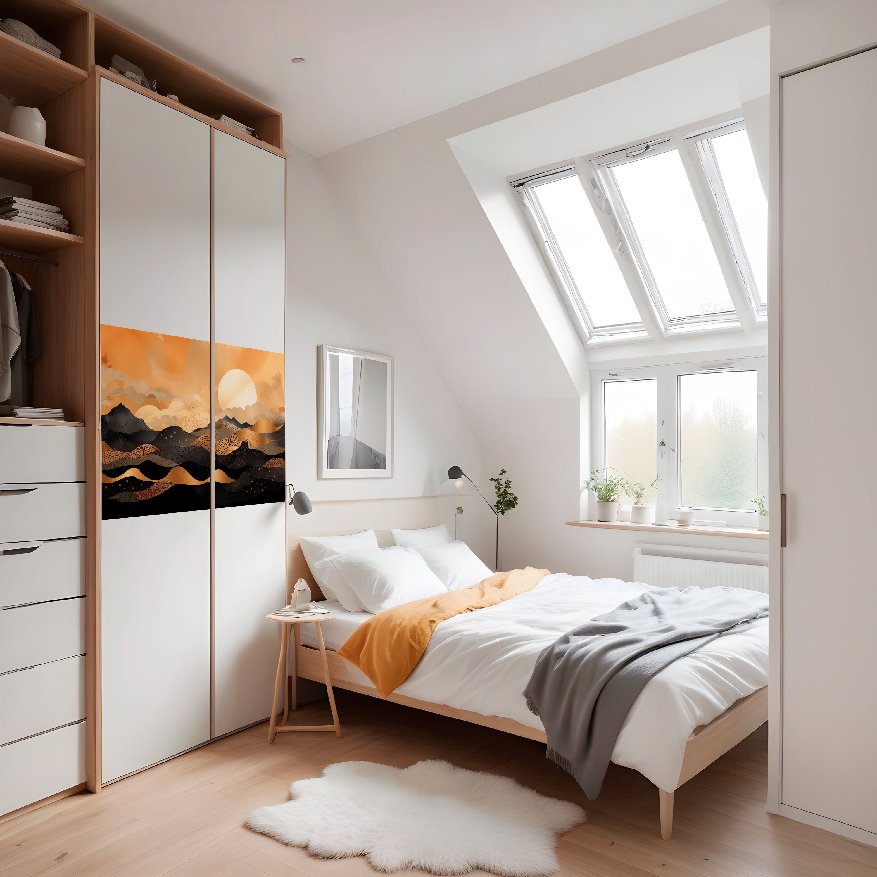 Affiche horizontale autocollante « HORIZON COUCHER DE SOLEIL MYSTIQUE »