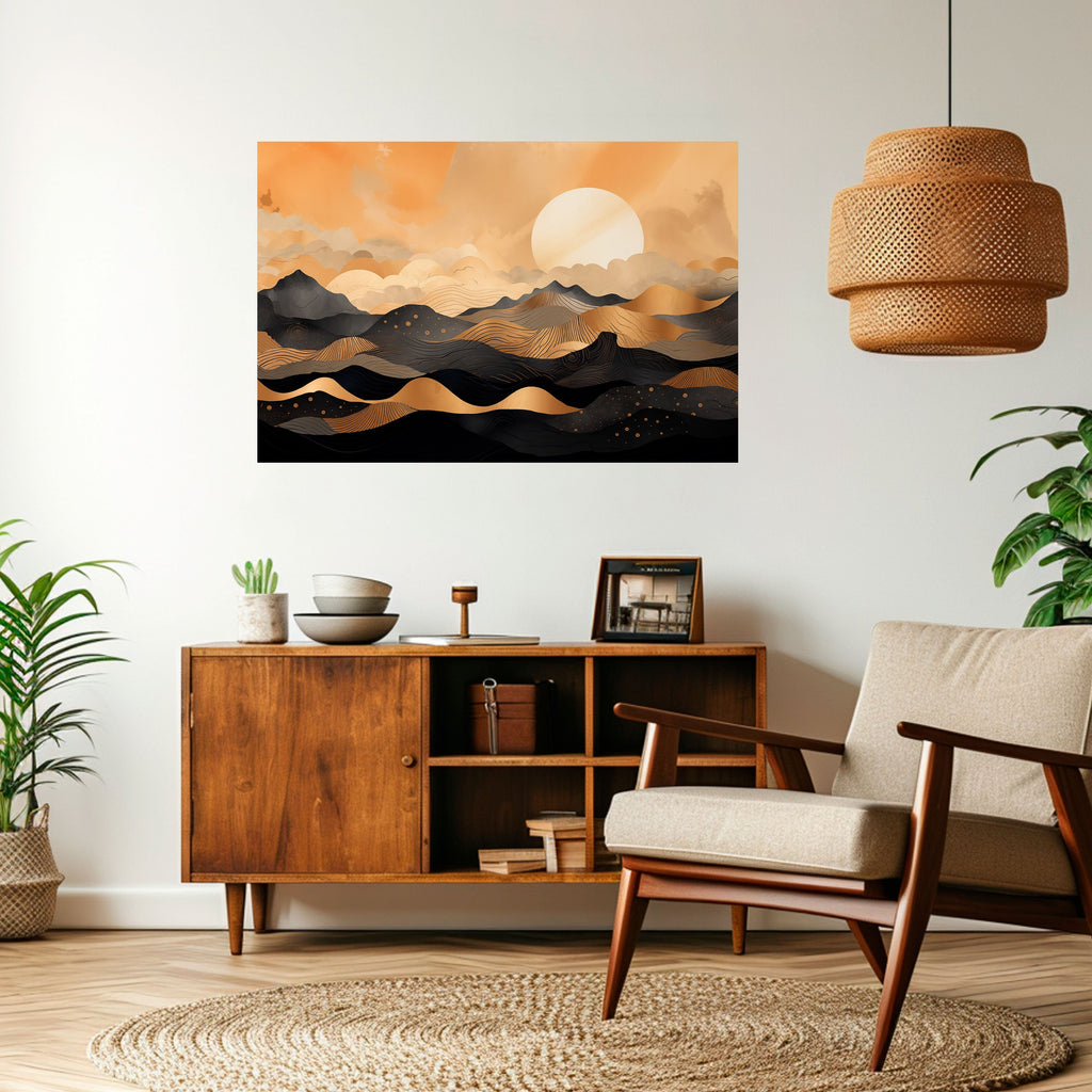 Affiche horizontale autocollante « HORIZON COUCHER DE SOLEIL MYSTIQUE »