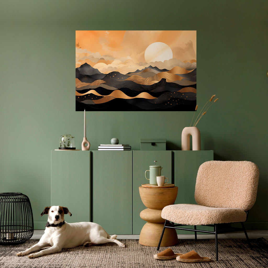 Affiche horizontale autocollante « HORIZON COUCHER DE SOLEIL MYSTIQUE »