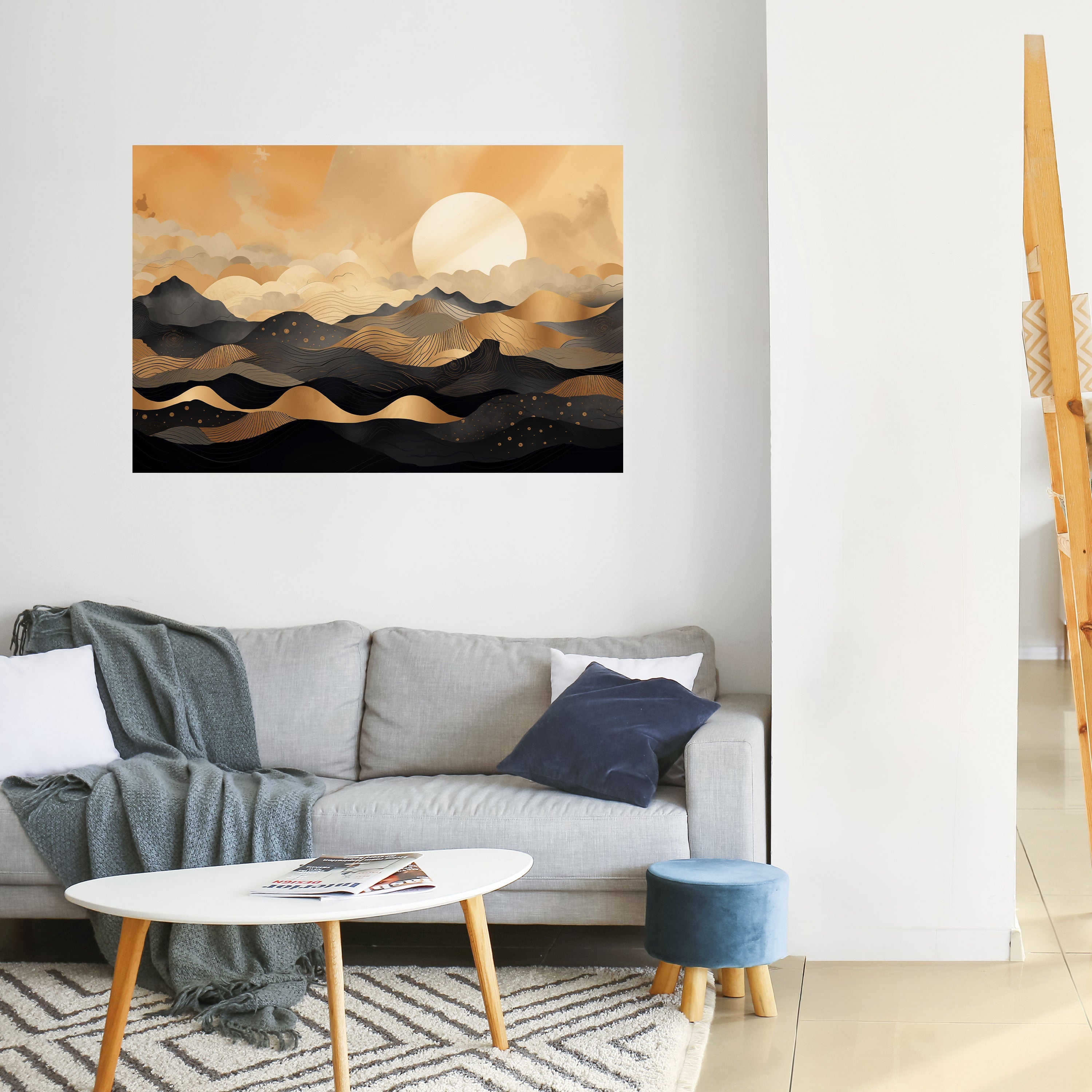 Affiche horizontale autocollante « HORIZON COUCHER DE SOLEIL MYSTIQUE »