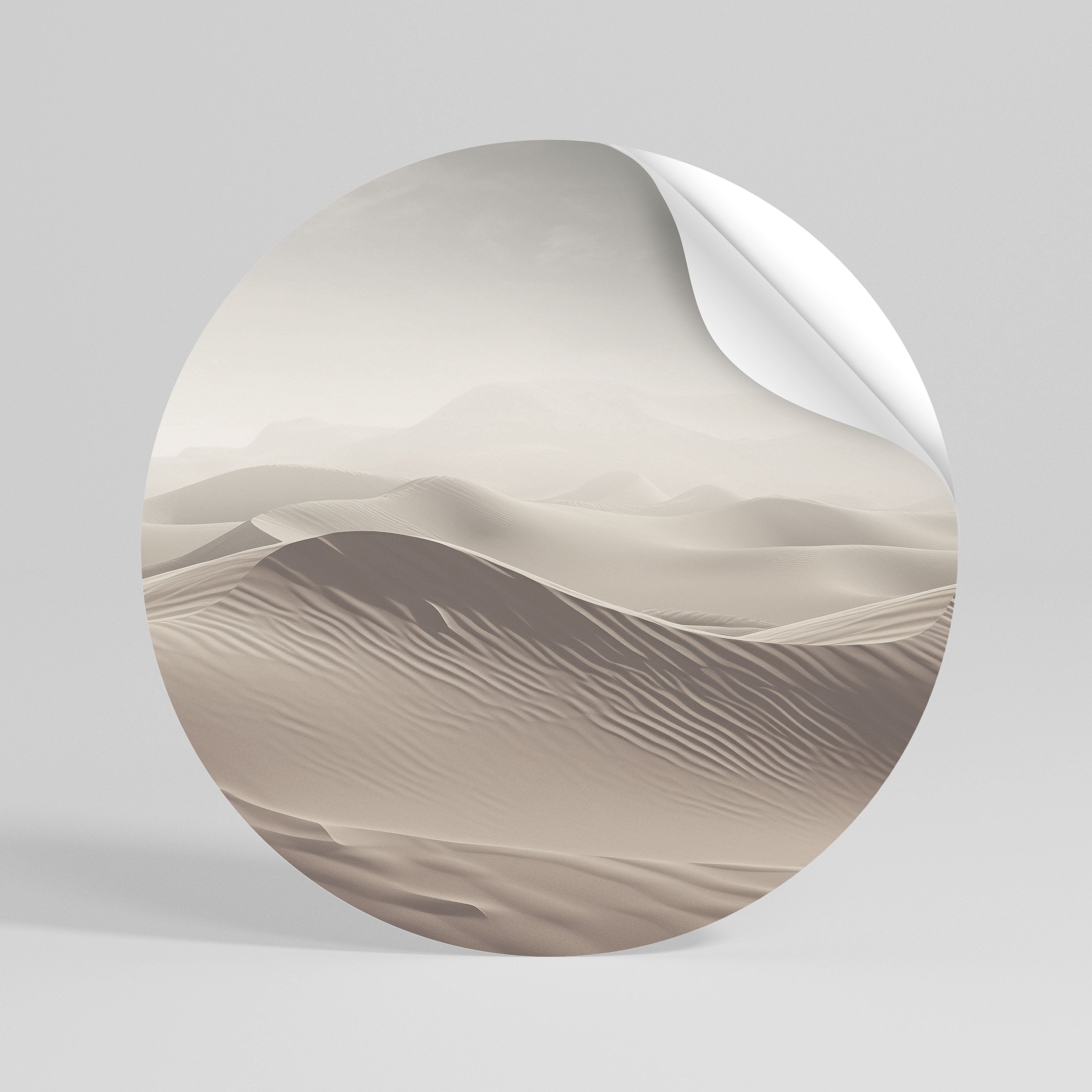 ECHOES OF DUNES Peel and Stick Round Sticker